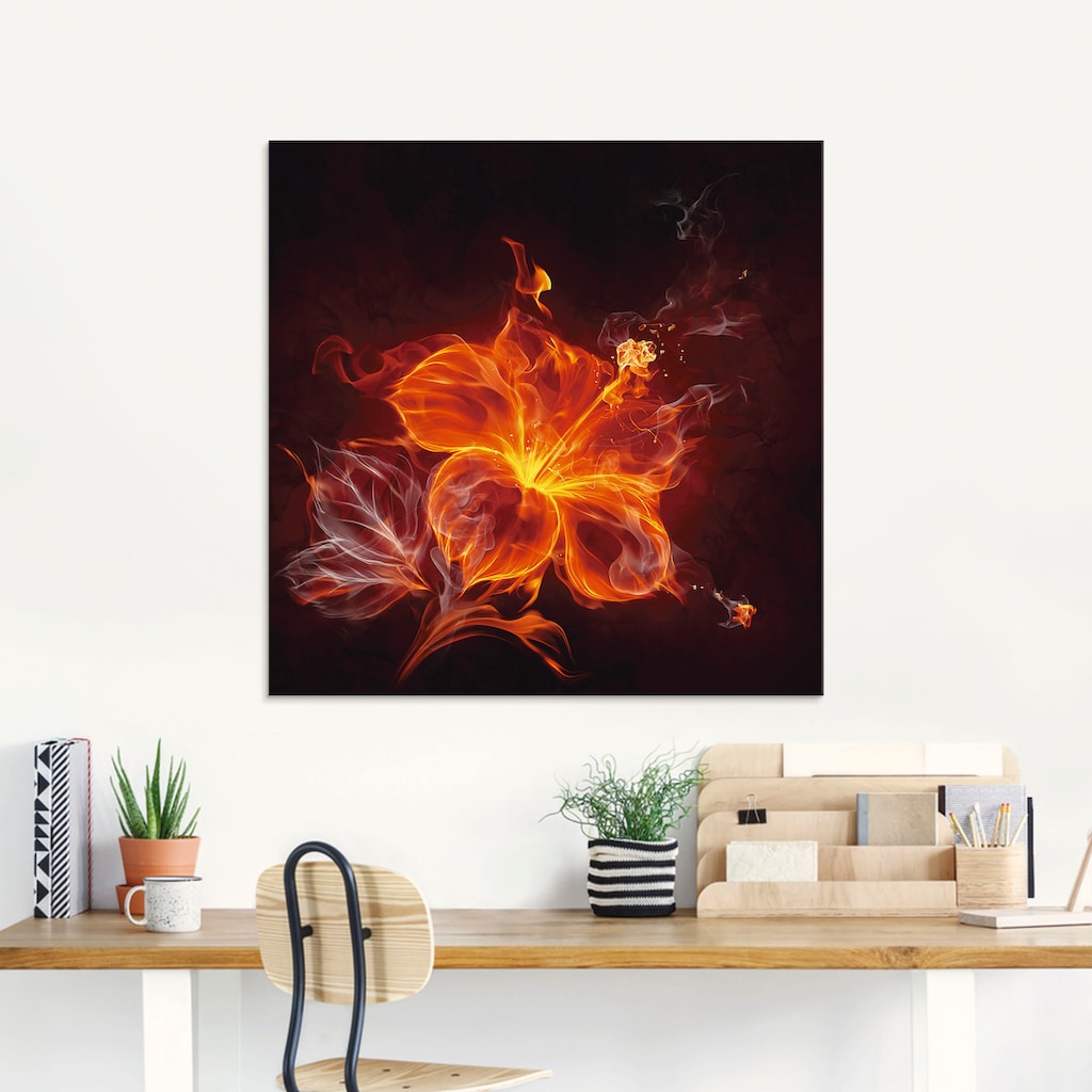 Artland Glasbild »Feuerblume«, Blumen, (1 St.)