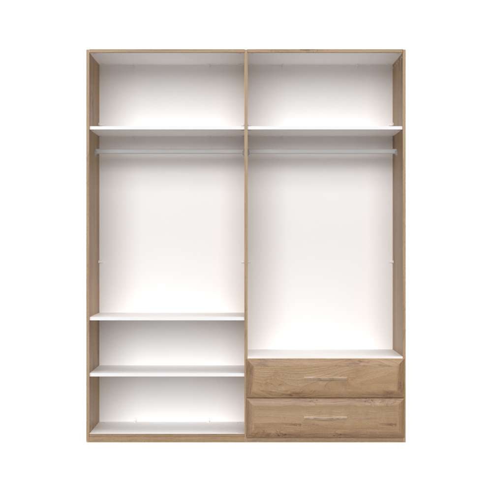 Home affaire Kleiderschrank »Gala, beige hochglänzend UV lackiert, kratzfest, FSC-zertifiziert«, (abgerundete Schubladen aus MDF im Holzdekor, soft-close), hoher Schrank (224cm), wahlweise in 3 Breiten, Made in Europe
