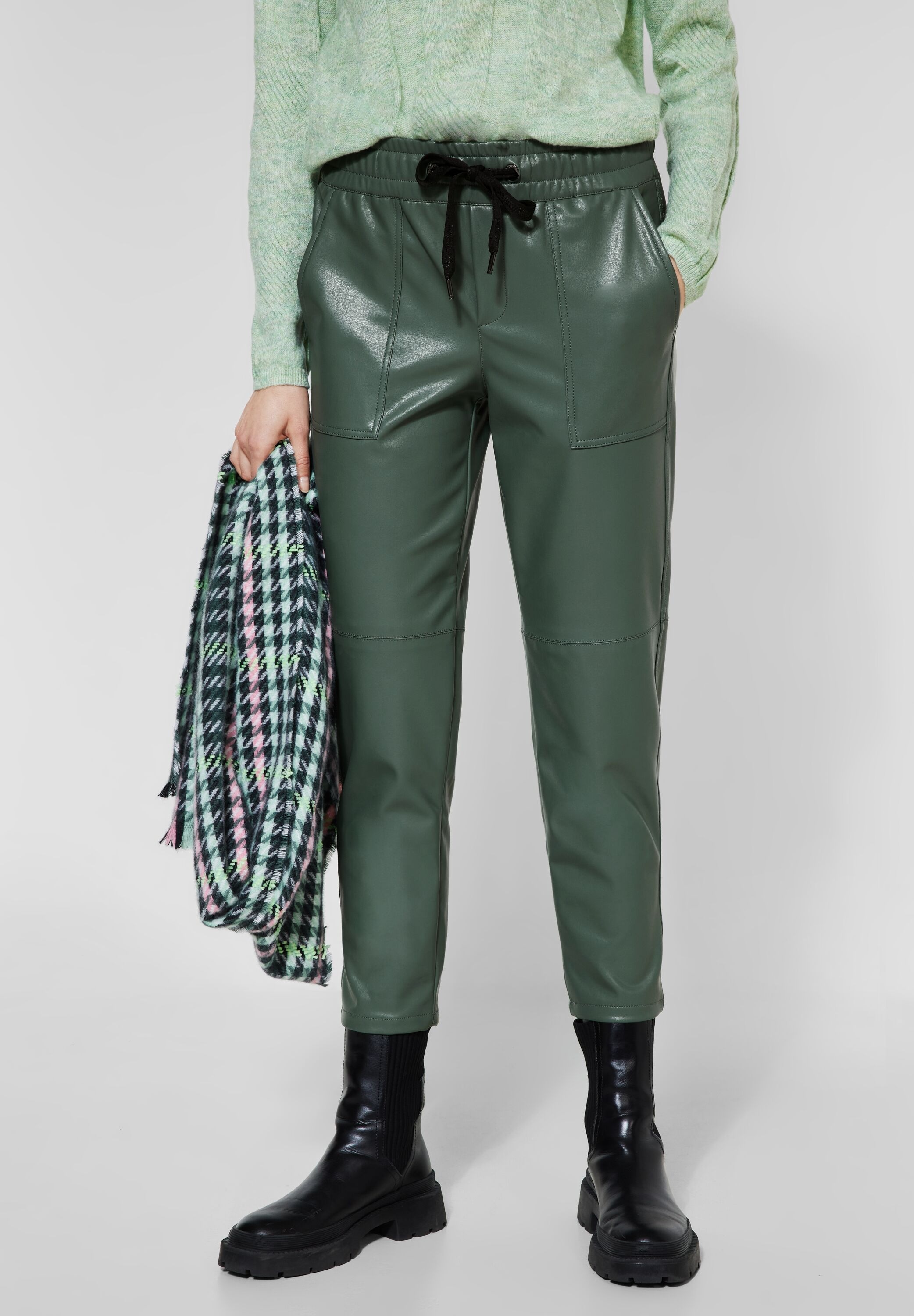 STREET ONE Lederhose, Middle Waist