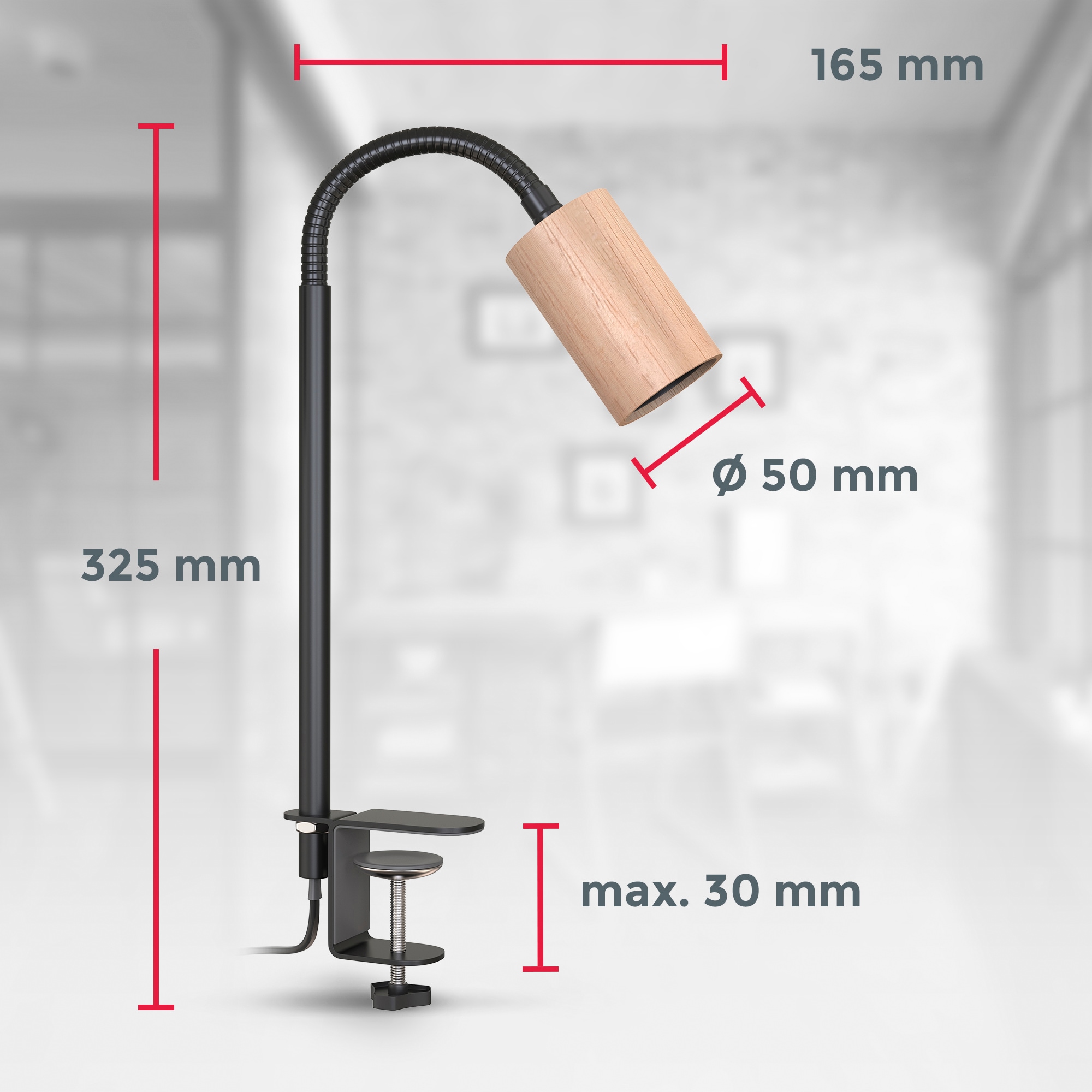 bestellen Schraubklemme, B.K.Licht Klemmleuchte Watt E27, Leuchtmittel), 10 Leuchtmittel für | ohne BAUR inkl. (Lieferung Flexarm, Kabelschalter