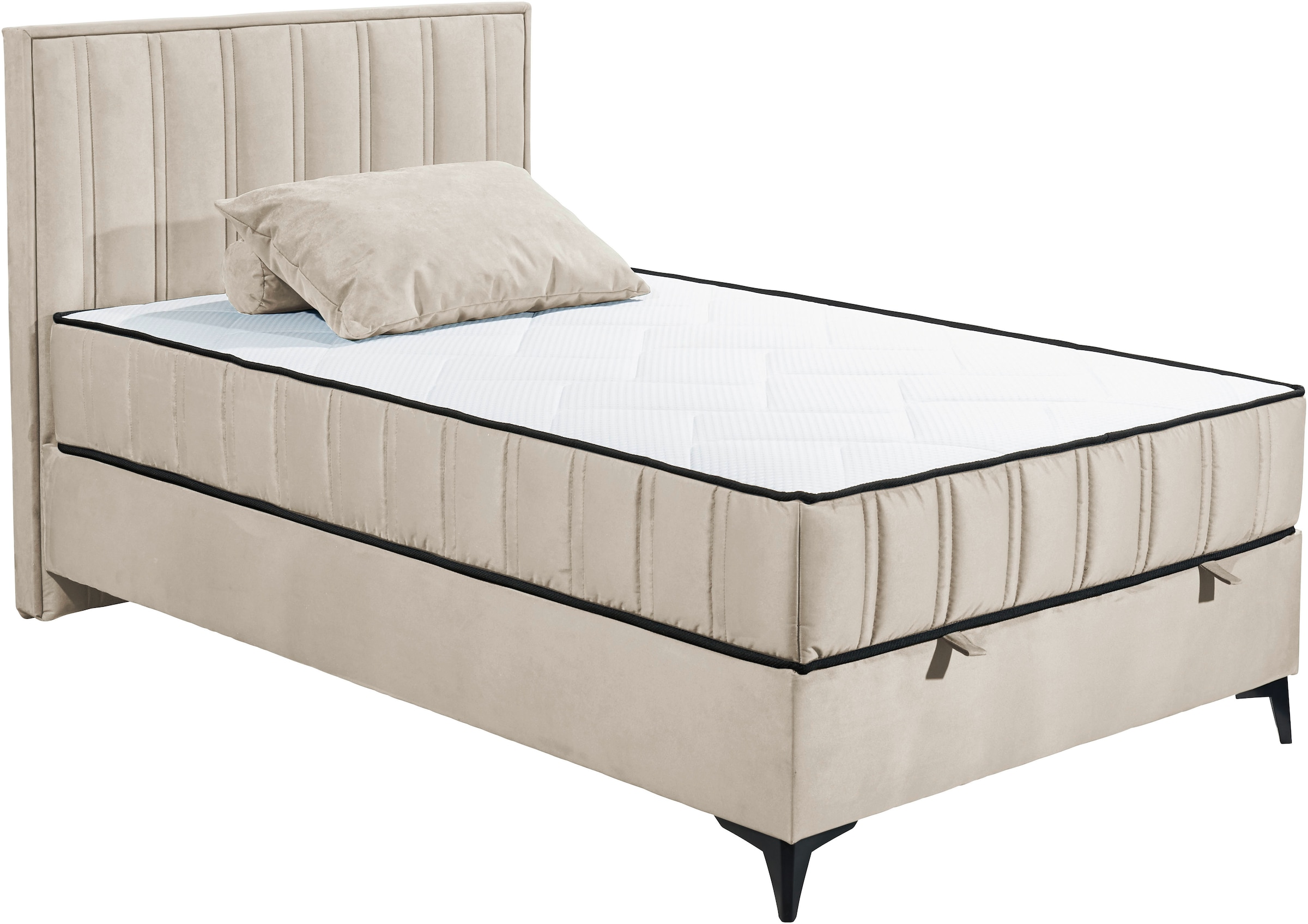 ED EXCITING DESIGN Boxbett »Monroe inkl. Bettkasten, erhältlich in den Breiten 120cm & 140cm«, Duo-Matratze - feste Seite mit Kokosmatte
