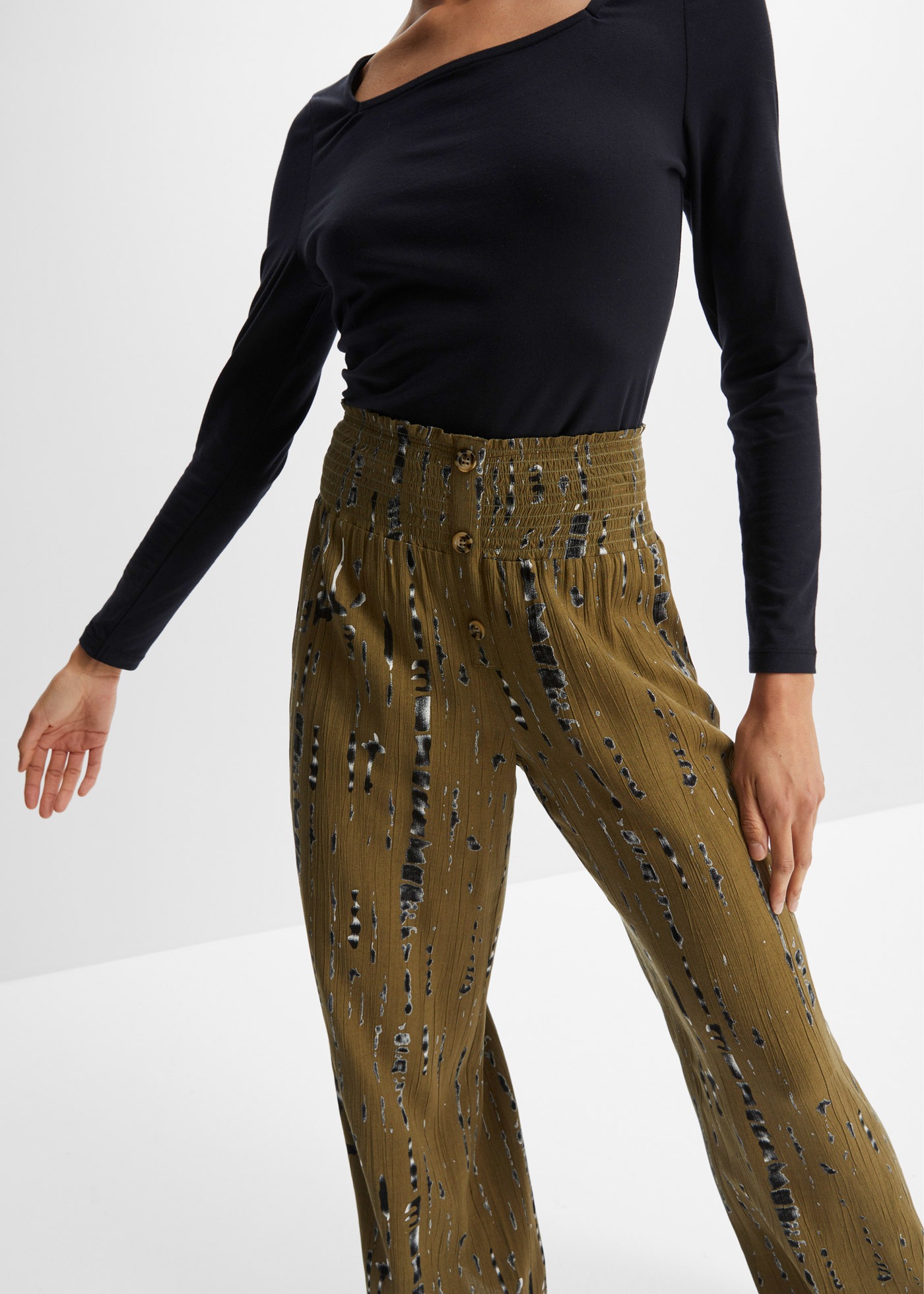 bonprix Palazzohose Palazzo-Hose aus fließender Viskose günstig online kaufen