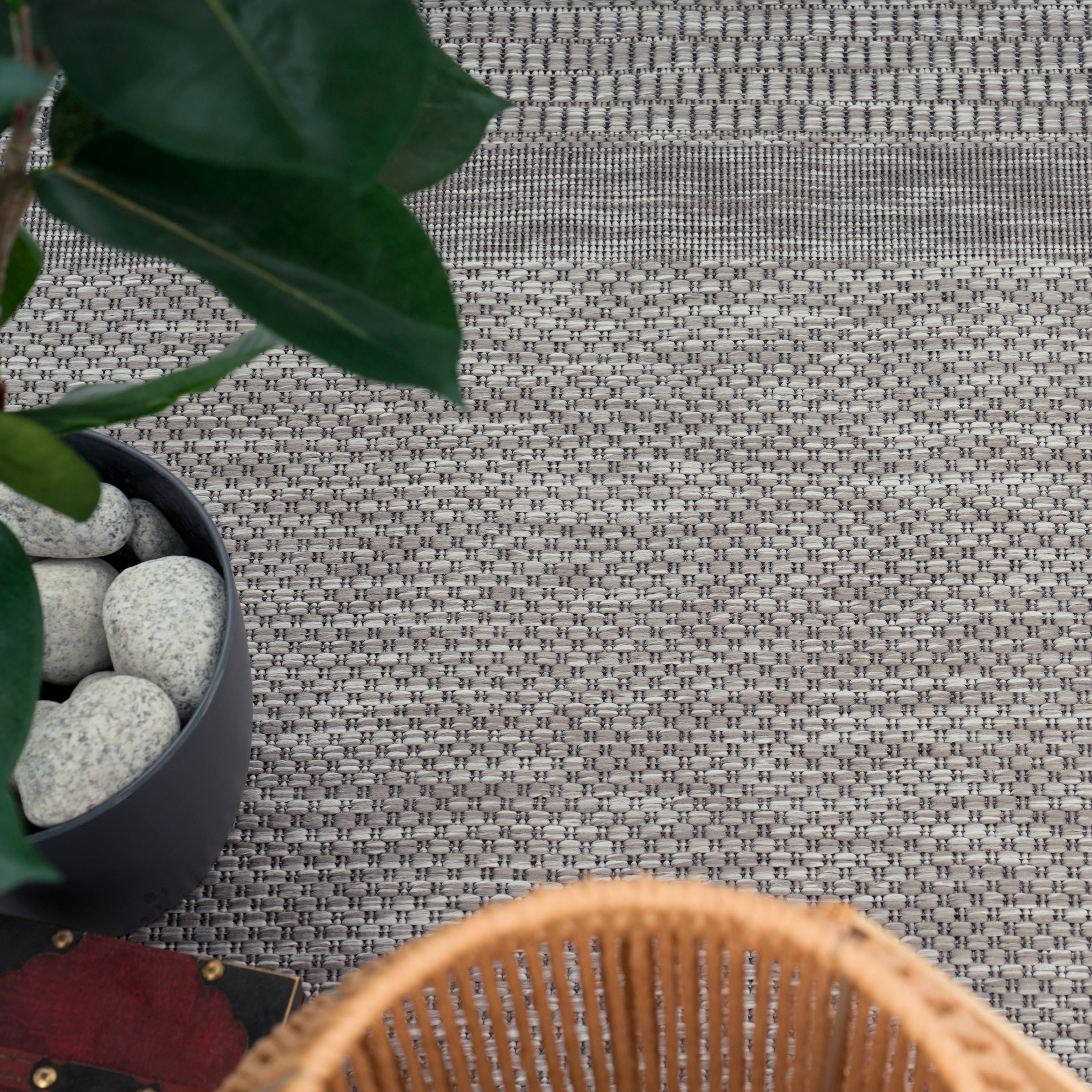 Paco Home Teppich In- Flachgewebe, mit »Roma Bordüre, dezenter auf Rechnung und rechteckig, geeignet 272«, meliert, | BAUR Outdoor