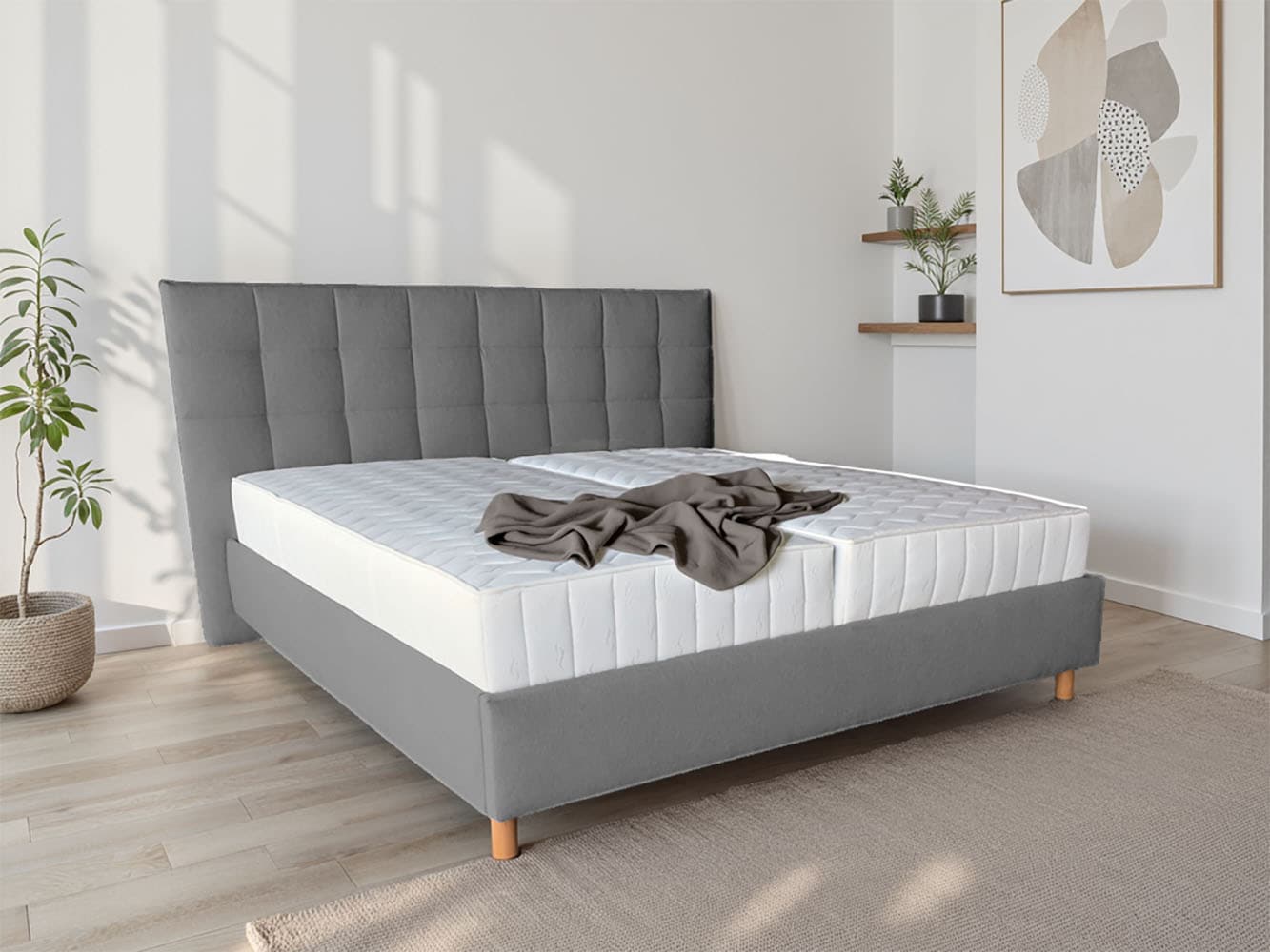 Polsterbett COLLECTION AB, B:203cm H:116cm L:215cmgrau, Betten, "CLASSIC Scandi erhältlich in der Breite 180x200cm", 3 Varianten: Rahmen, Rahmen +