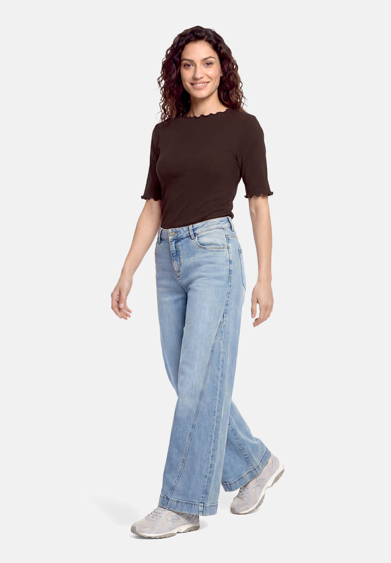 Cartoon Kurzarmshirt "Damen mit Kragen" 1