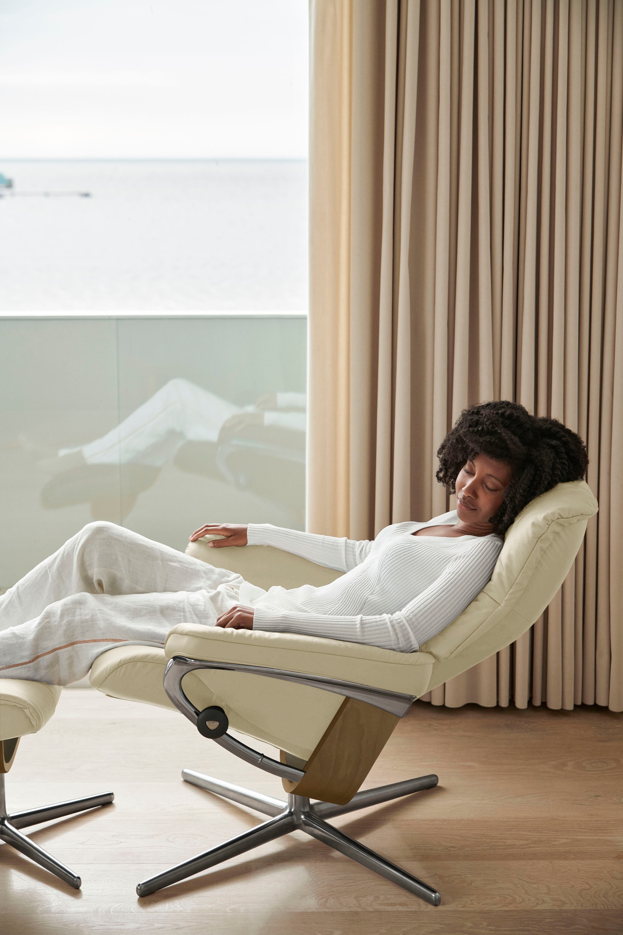Stressless® Fußhocker »Mayfair«, mit Cross Base, Größe S, M & L, Holzakzent Eiche
