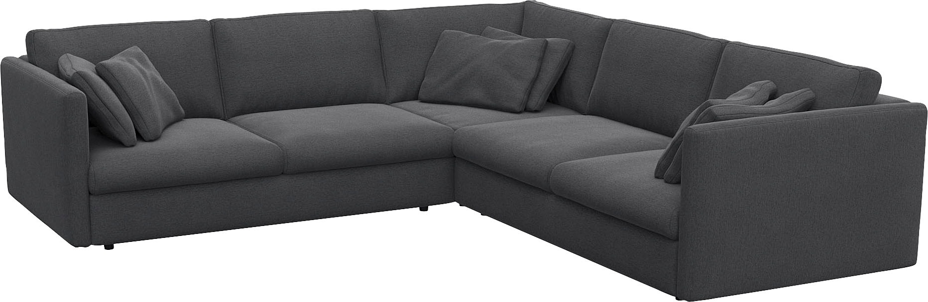 FLEXLUX Ecksofa »Lovane gleichschenklig, bequem und komfortabel«, Weich & anschmiegsam, große Sitztiefe auf Kaltschaum, Dekokissen inkl.