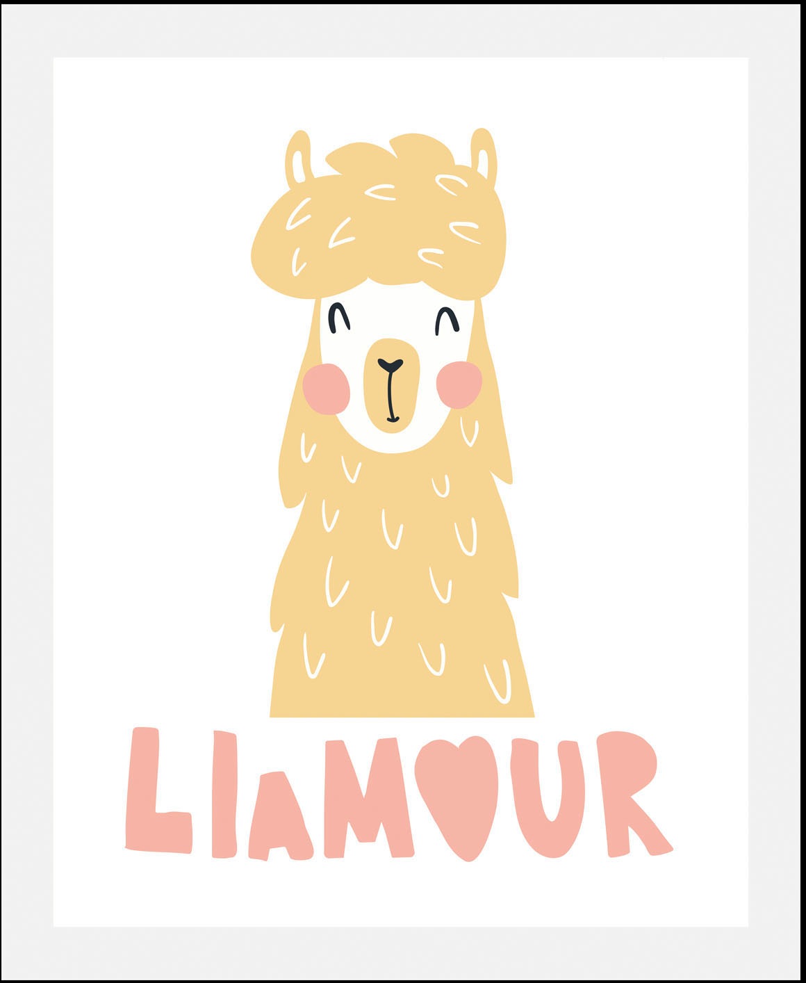 queence Bild "Llamour", Stadt-Liebessprüche-Schriftzug-Alpaka-Herz-Herzbild günstig online kaufen