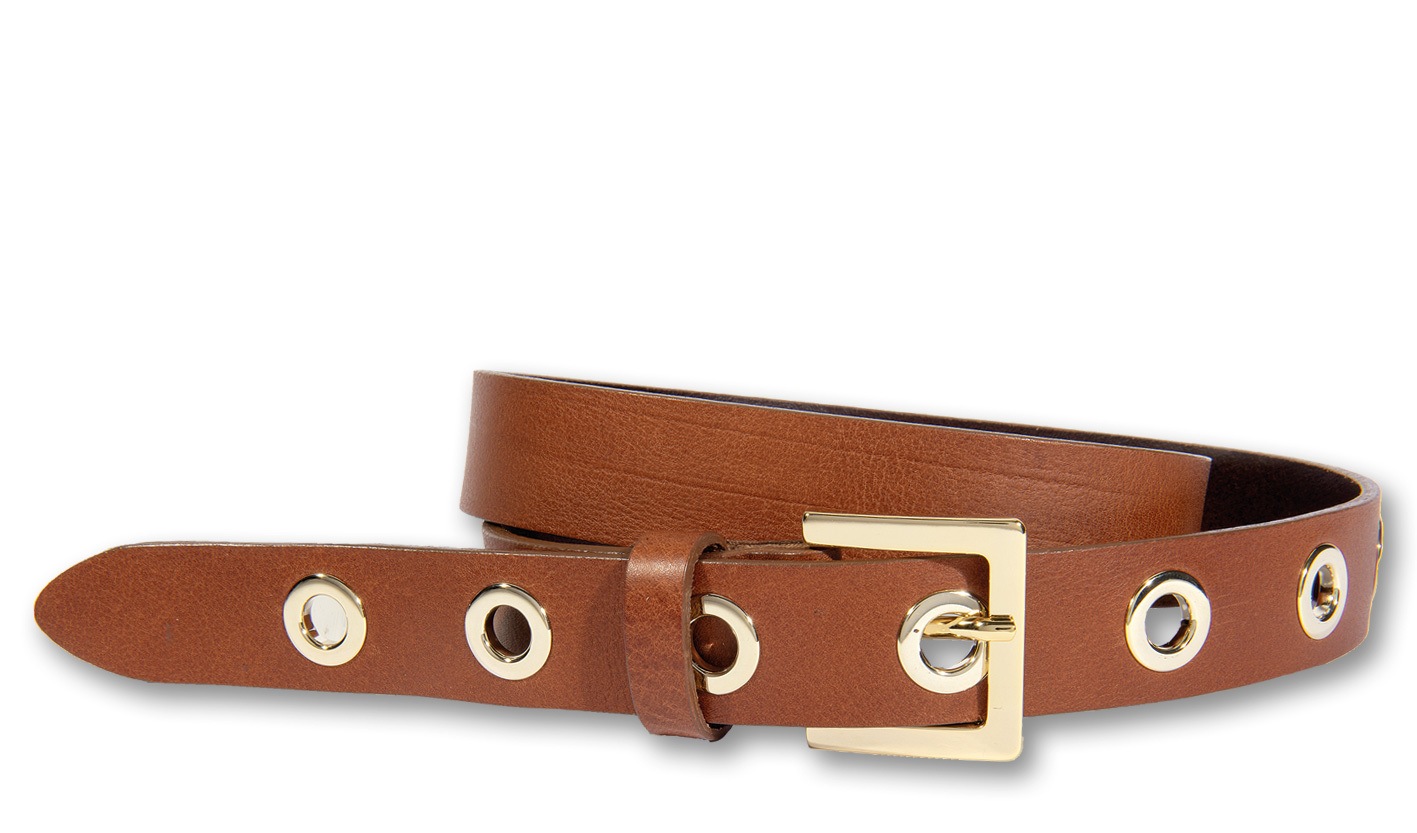 Silbergift Ledergürtel "Ledergürtel mit eckiger Goldschließe & großen Metal günstig online kaufen