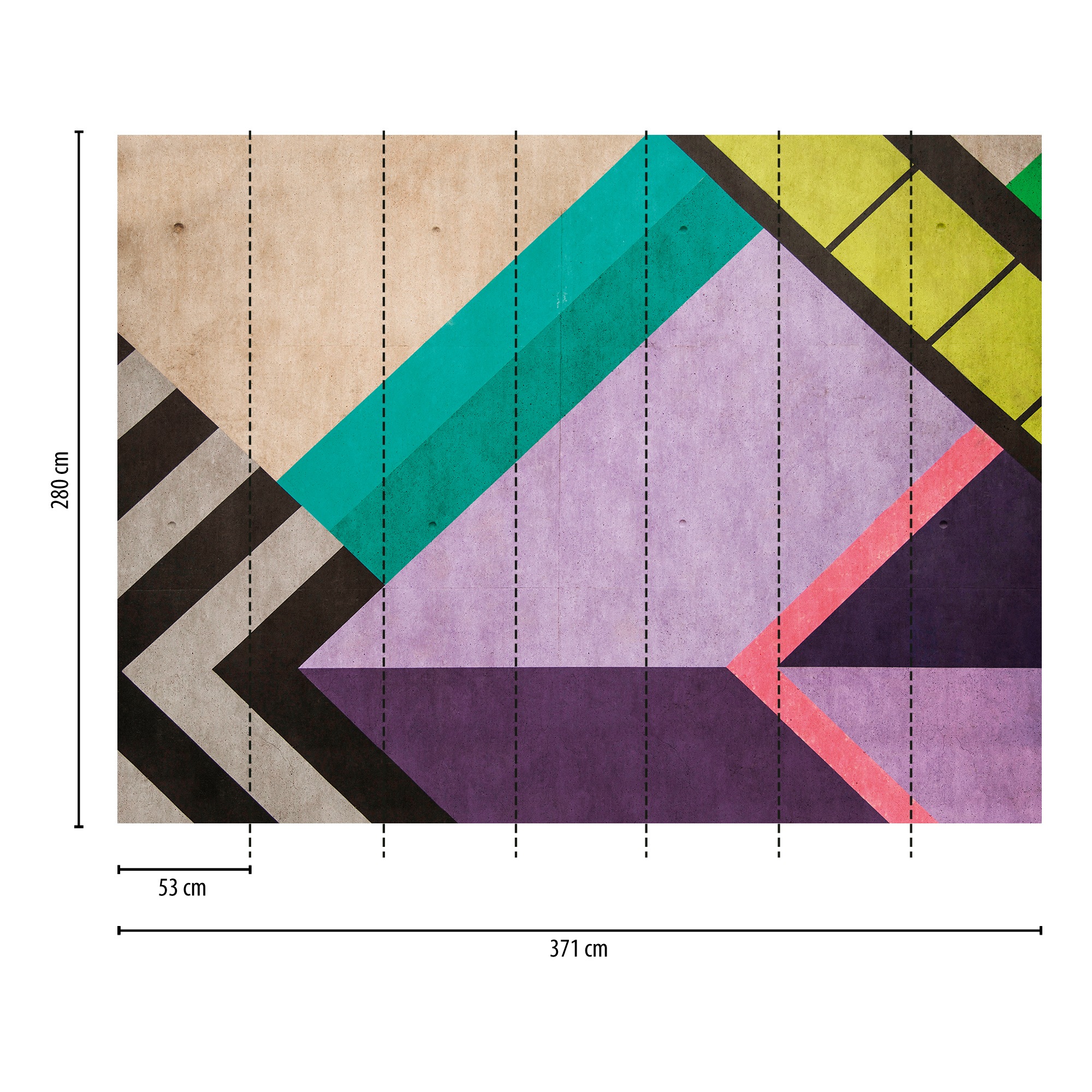 living walls Fototapete »THE WALL III Grafik-Tapete Motivtapete Formen 3D«, matt, Vliestapete Abstrakt für Schlafzimmer Küche Wohnzimmer Grafisch Design