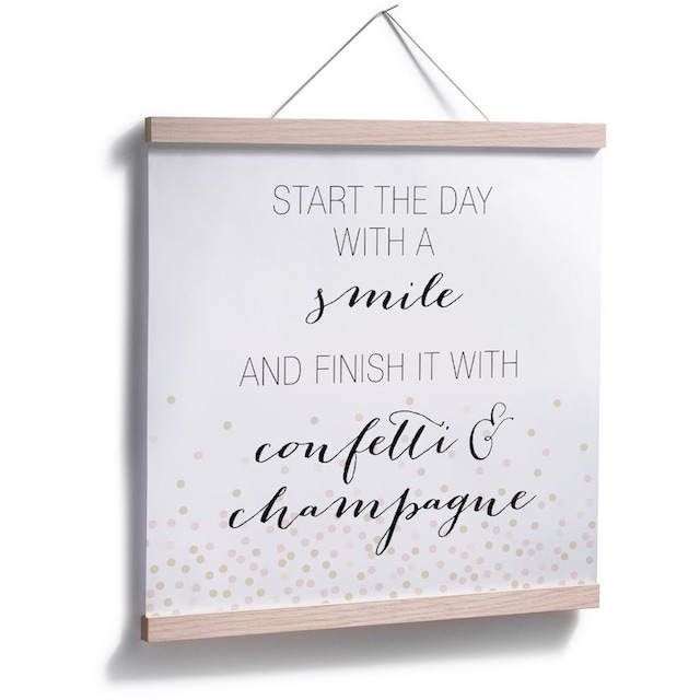 Wall-Art Poster »Start the day with a smile«, Schriftzug, (1 St.), Poster,  Wandbild, Bild, Wandposter kaufen | BAUR