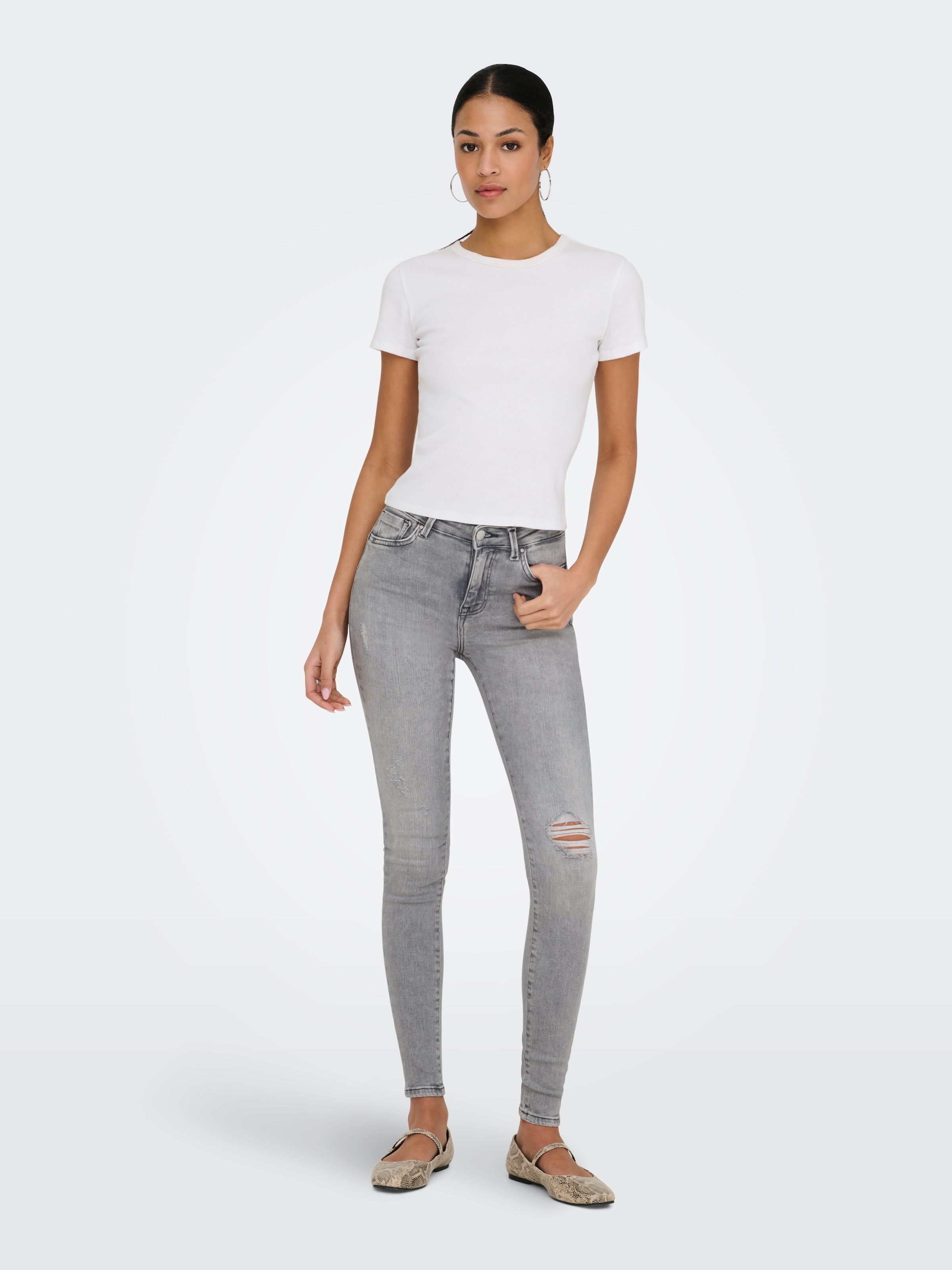 ONLY »ONLPOWER LIFE MID PUSH« Baumwollmischung, skinny fit, regular waist