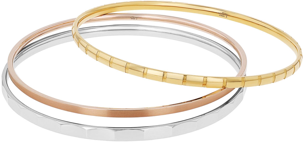 S.OLIVER Damen Armreif Set "2038894", Edelstahl, rosa, Edelstahl, Armbänder