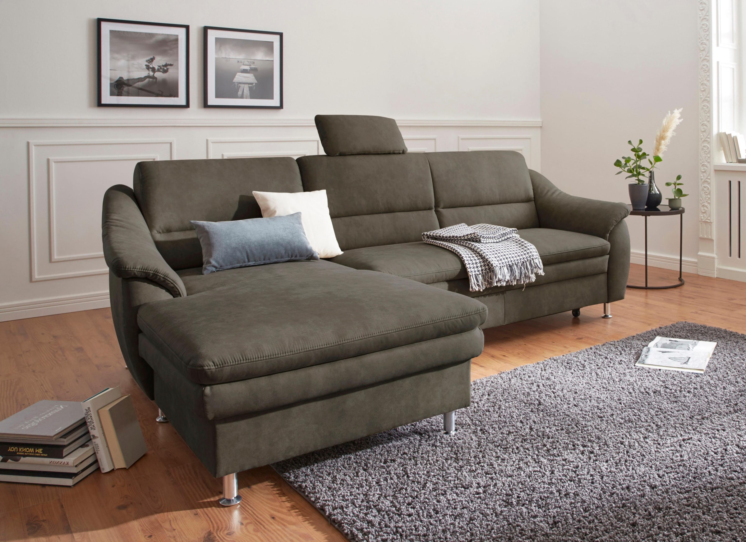 sit&more Ecksofa »Cardoso L-Form«, mit Federkern, wahlweise mit Bettfunktion