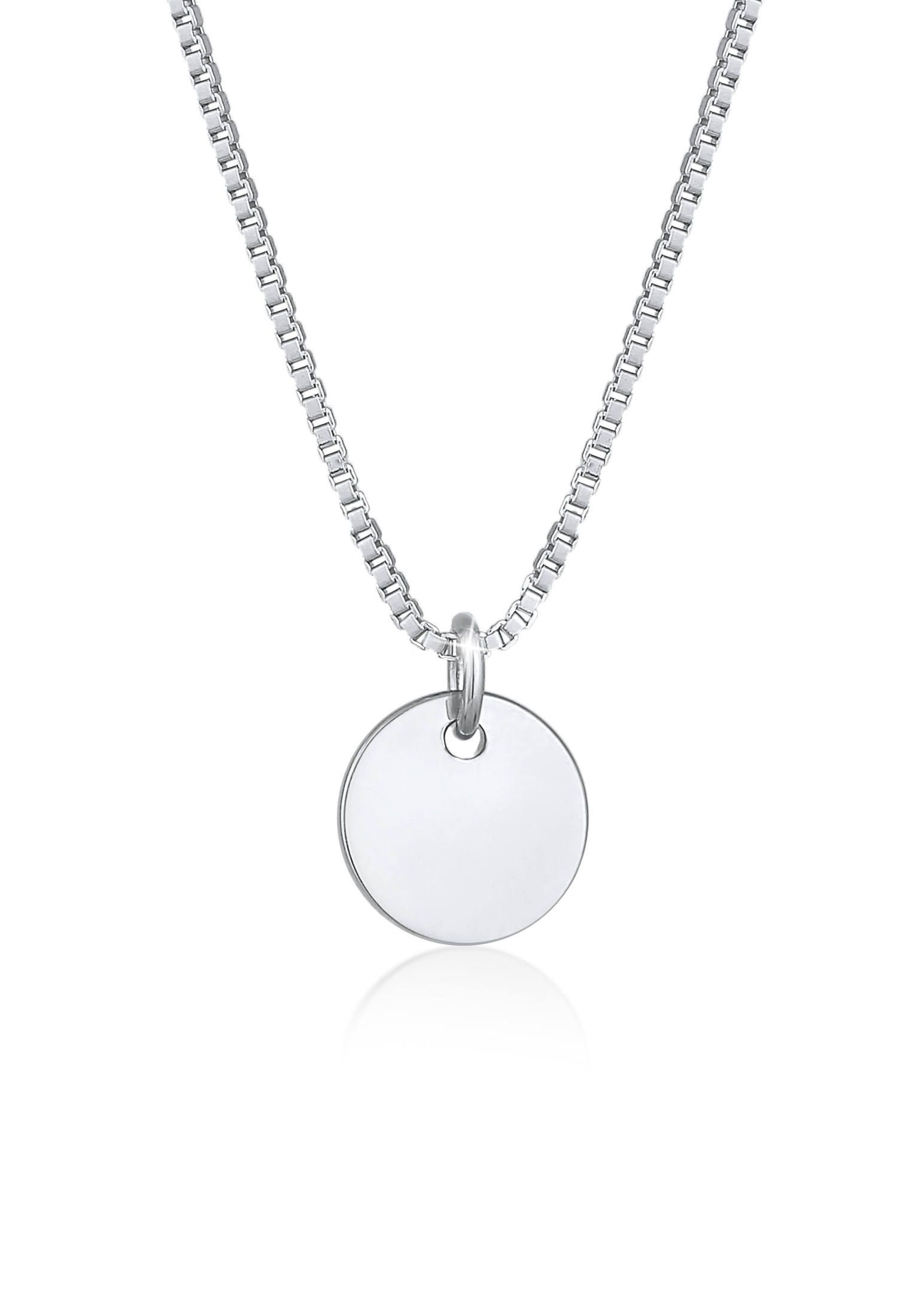 Kette mit Anhänger »Plättchen Coin Rund Basic 925 Silber«