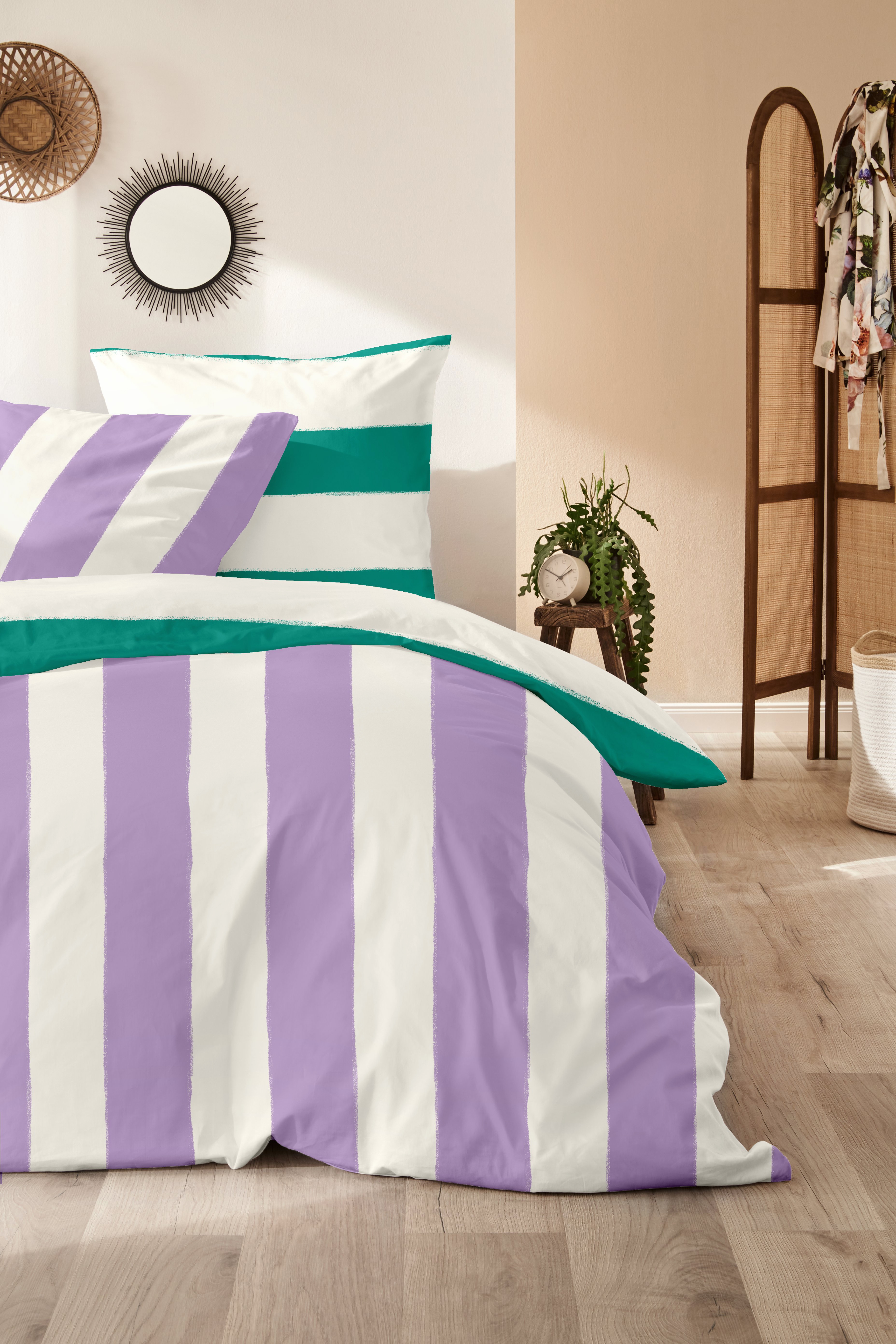 Primera Bettwäsche "Renforce-Bettwäsche Color Block" 2 Stk. mit kräftigen und sanften Farbkombinationen