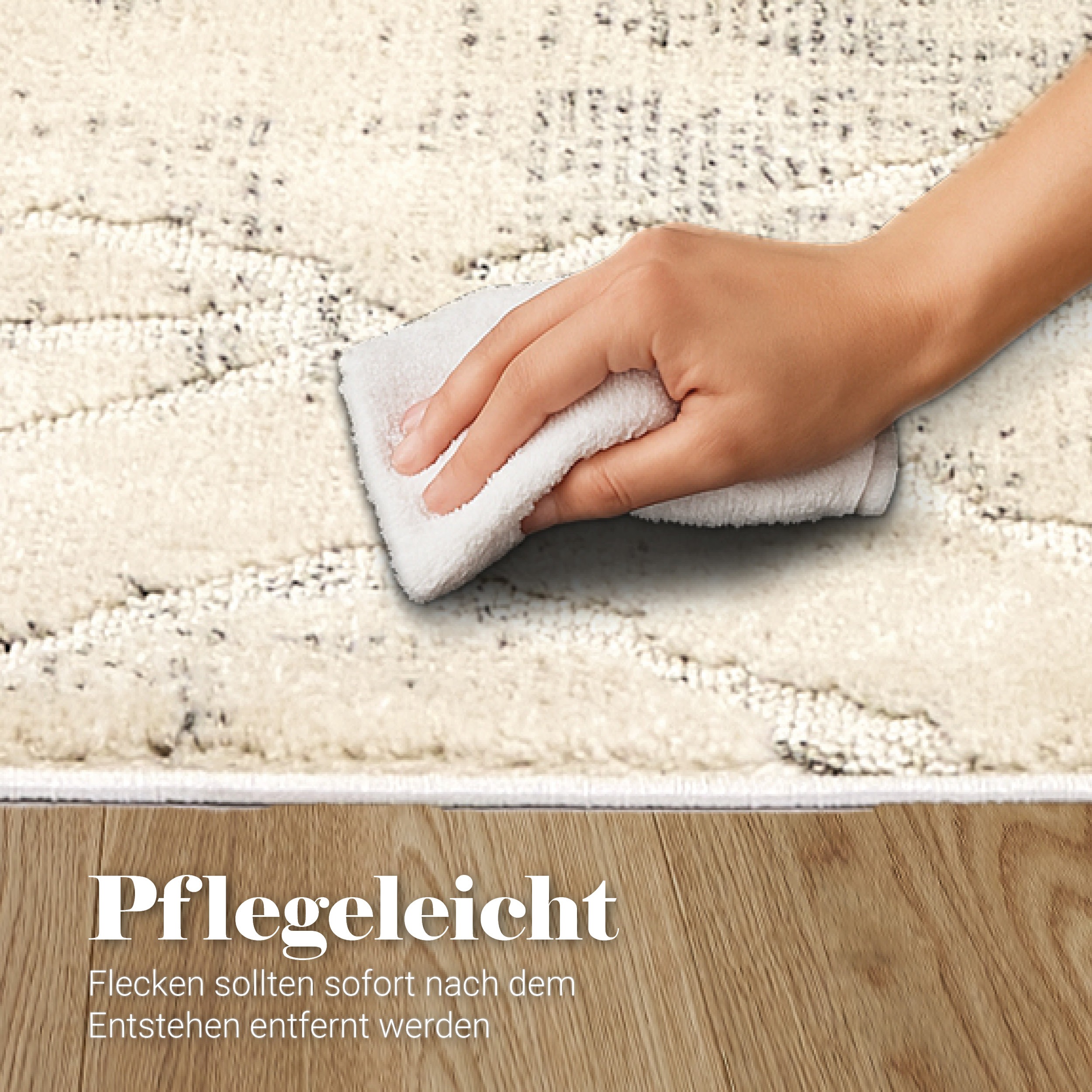 Thumbnail - ASTRA Teppich "Lou 254" rechteckig 10 mm Höhe Hoch Tief Struktur, Kurzflor, Wohnzimmer, Schlafzimmer