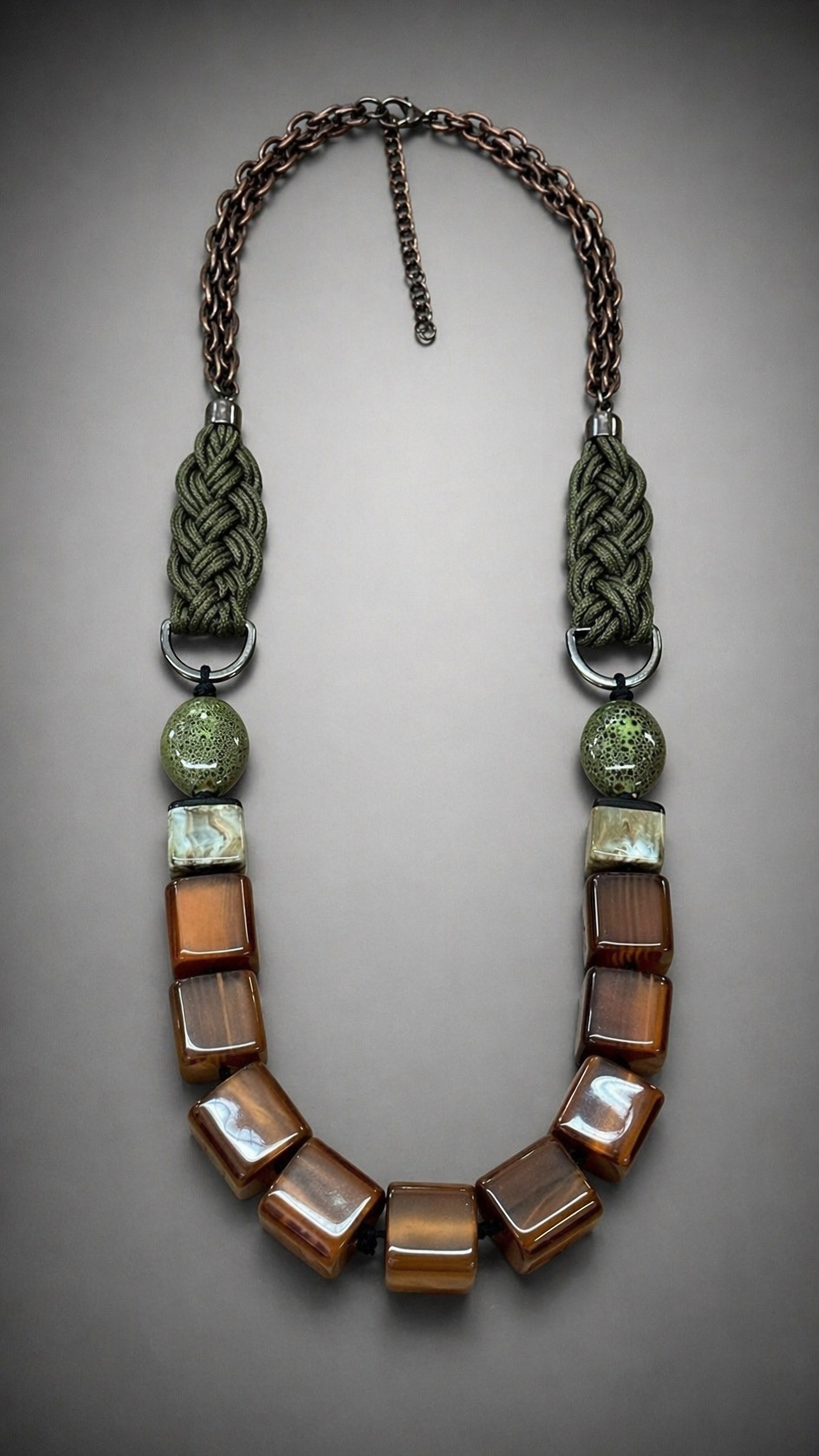 COLLEZIONE ALESSANDRO Lange Kette »Marmo« Luxus in braun und khaki
