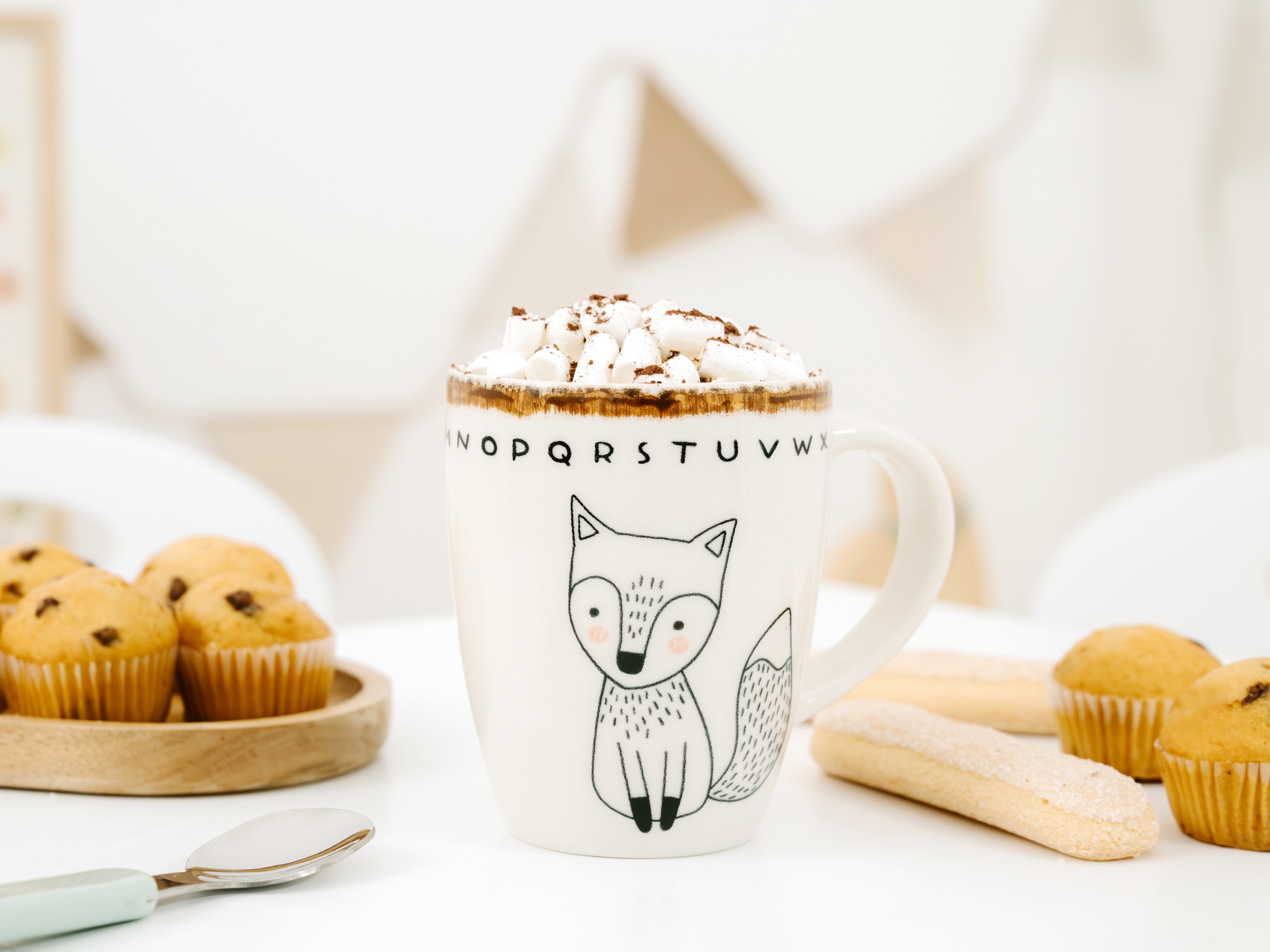 CreaTable Kindergeschirr-Set »Freunde des Waldes Fuchs, Kinder Set 3-tlg.« Tiermotive, skandinavischer Stil, unregelmäßiger brauner Rand