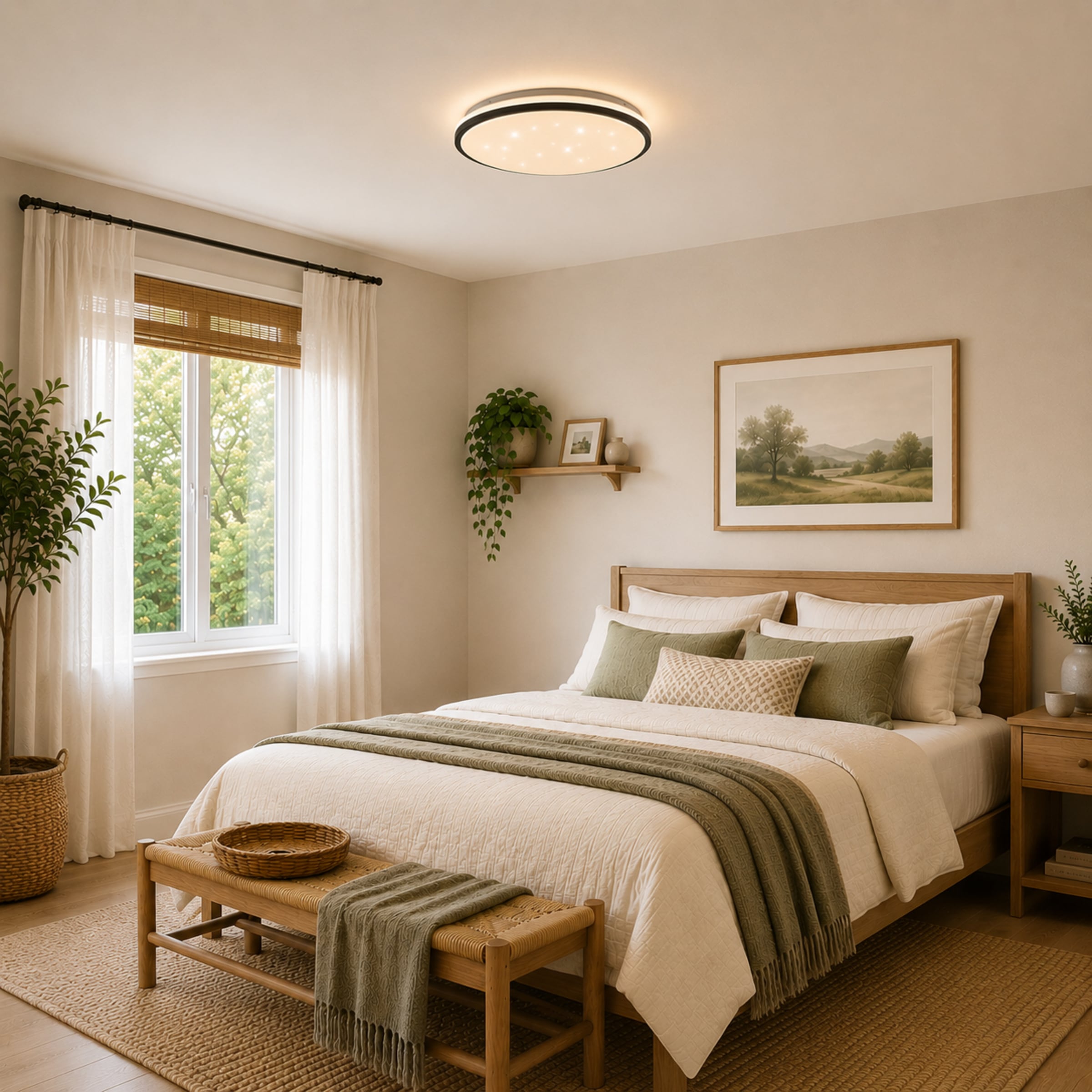 Brilliant LED Deckenleuchte »Taya« LED-Modul 1 Stk. warmweiß - kaltweiß Ø 50 cm, 5400 lm, 2700-6500 K, Sternenglanz, dimmbar, Memoryfunktion