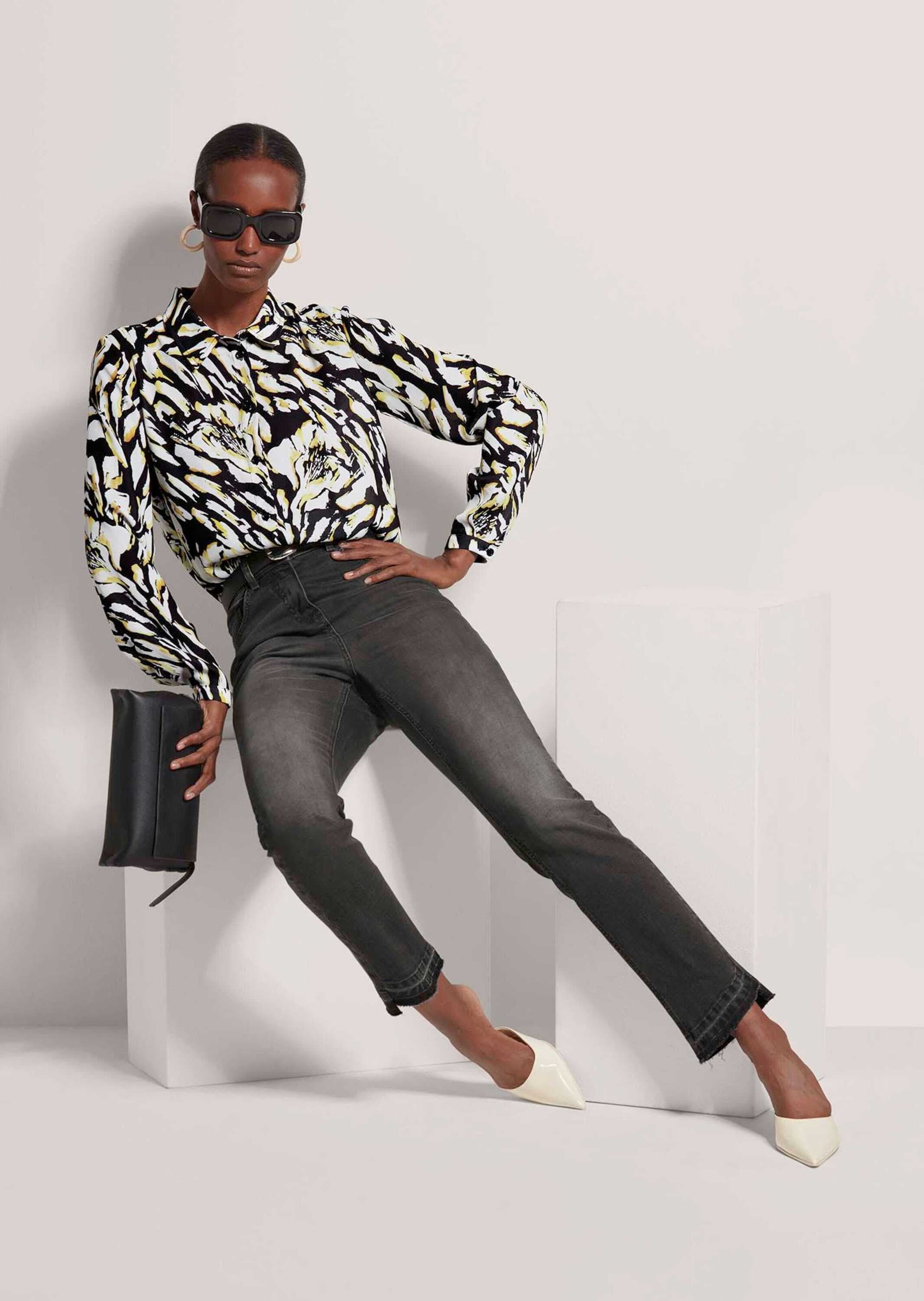 MADELEINE Hemdbluse »Bluse Hemdbluse mit Unikat-Print«