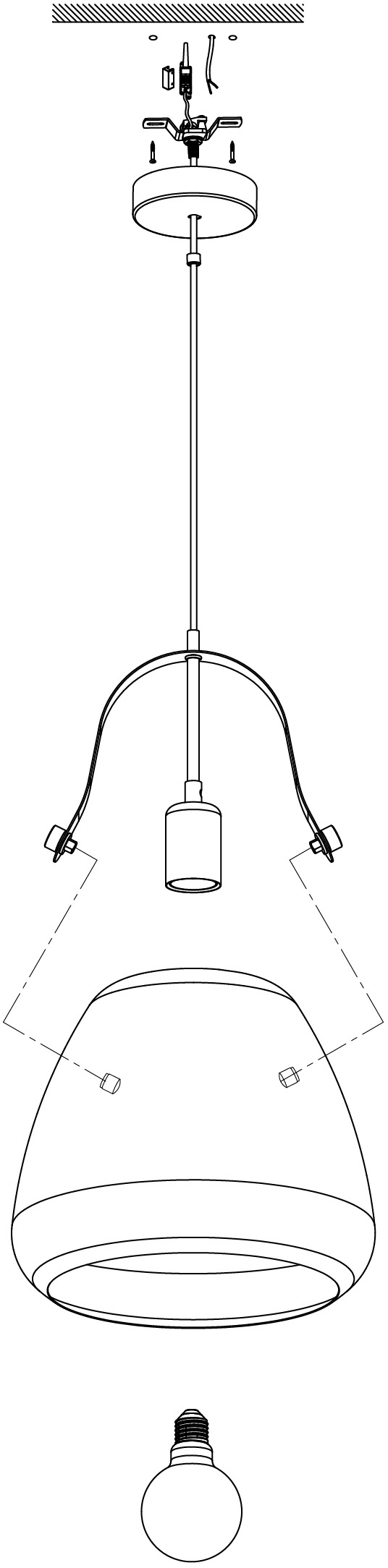 EGLO Pendelleuchte »BEDNALL«, 1 flammig, Leuchtmittel E27 | ohne Leuchtmittel, Hängelampe, Hängeleuchte, Esstischlampe, Wohnzimmerlampe, E27
