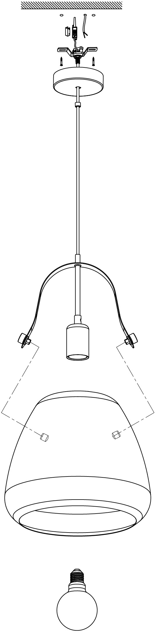 EGLO Pendelleuchte »BEDNALL«, 1 flammig-flammig, Hängelampe, Hängeleuchte, Esstischlampe, Wohnzimmerlampe, E27