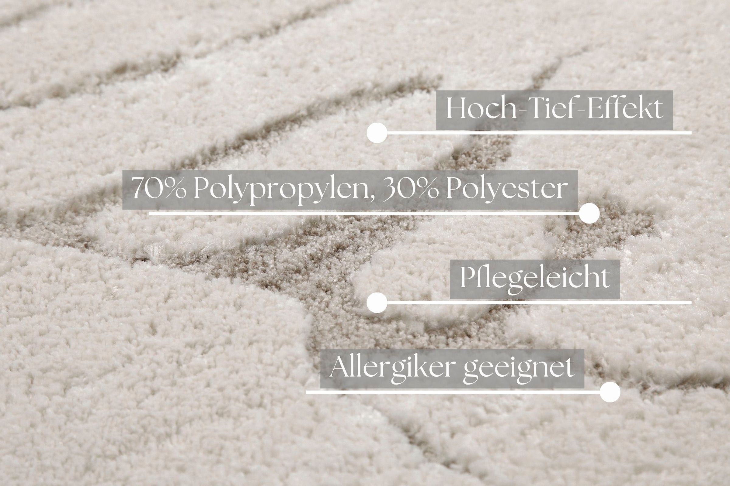 my home Teppich »Serin«, rechteckig, 18 mm Höhe, Kurzflor, Hoch Tief, modernes Design, weiche Oberfläche, Wohnzimmer