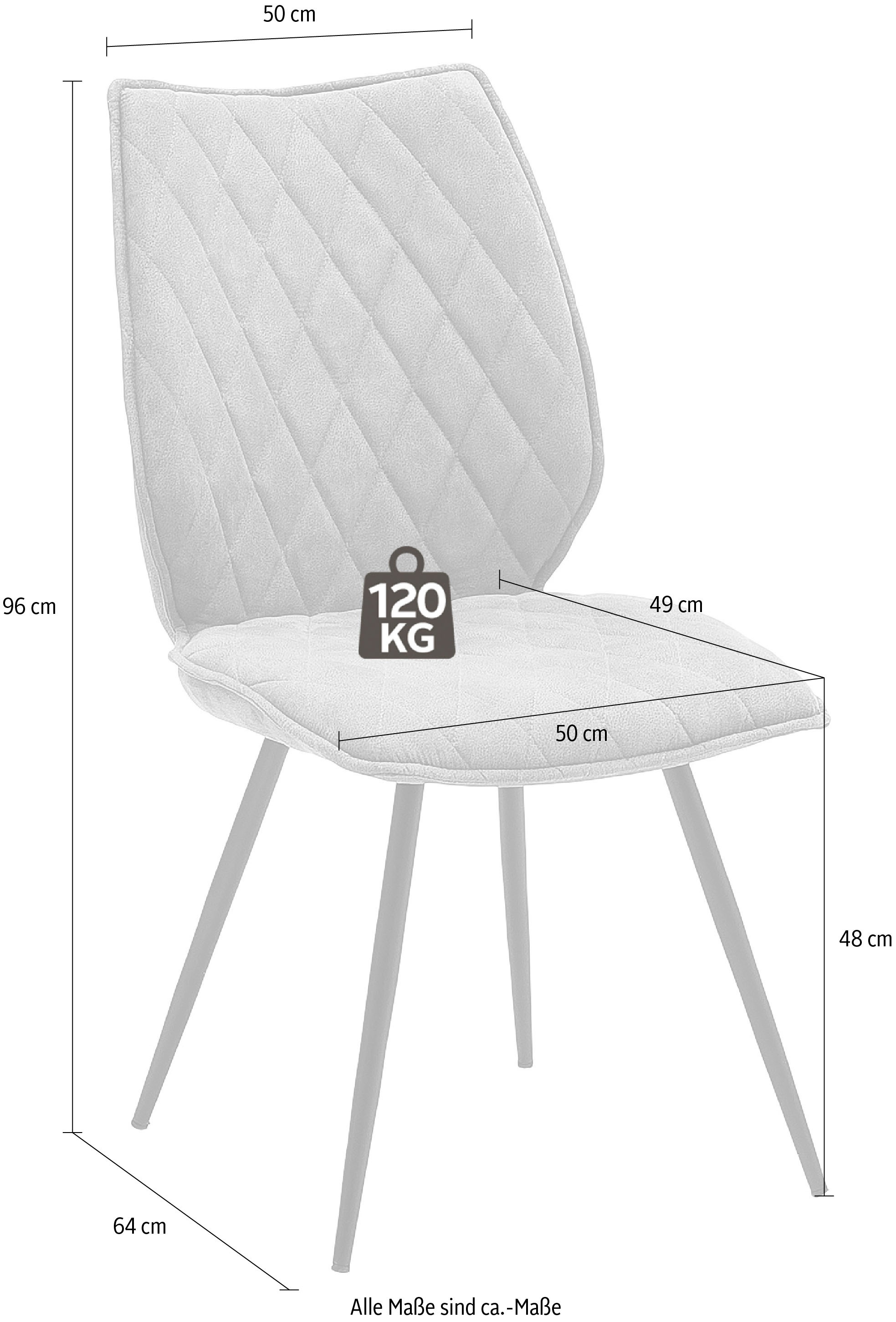 Set furniture 2-er bis St., belastbar 2 kg 4-Fußstuhl 120 cm, | »Navarra«, 48 kaufen Komfortsitzhöhe mit Stoffbezug, BAUR MCA