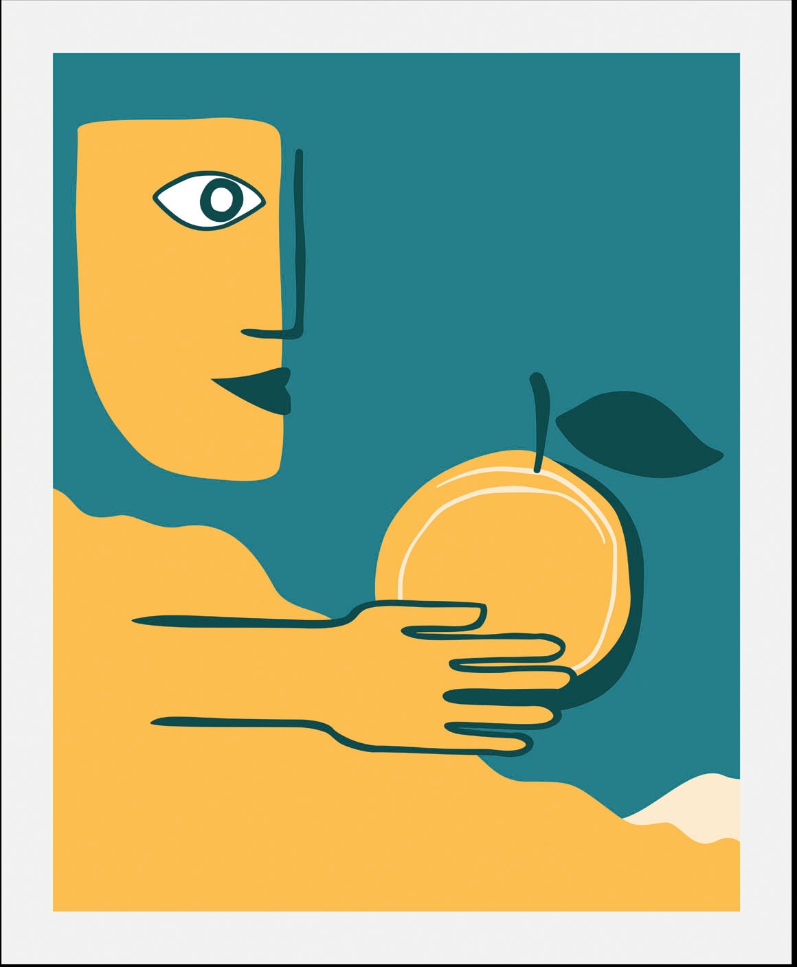 queence Bild »Foxy«, Obst-Obst Bilder-Essen-Lebensmittel-Kunst-Abstrakt-Gesicht-Figuren, (1 St.), gerahmt
