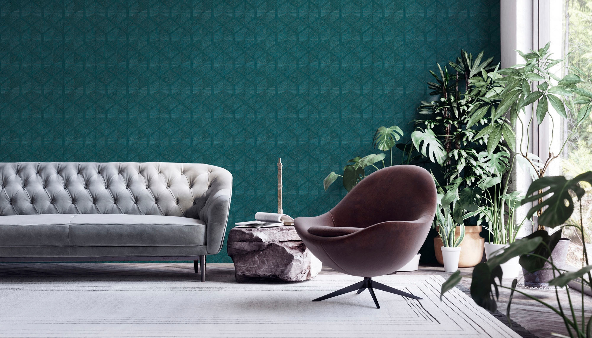 living walls Vliestapete »My Home My Spa«, geometrisch-grafisch-Motiv, Design Tapete Geometrisch Tapeten Wohnzimmer Schlafzimmer Küche Design