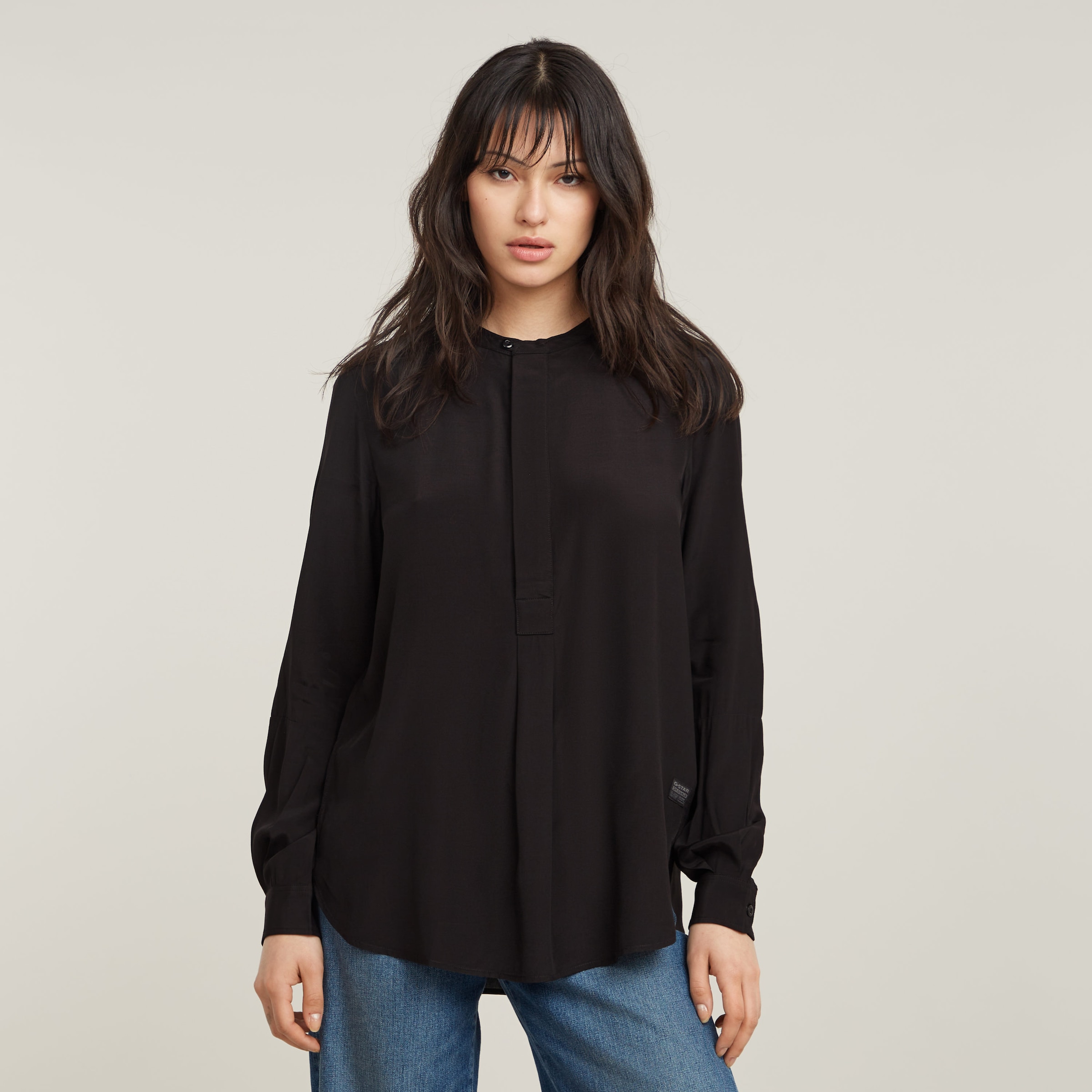 G-STAR Langarmbluse "Half Placket Top ls wmn", mit verdeckter Knopfleiste