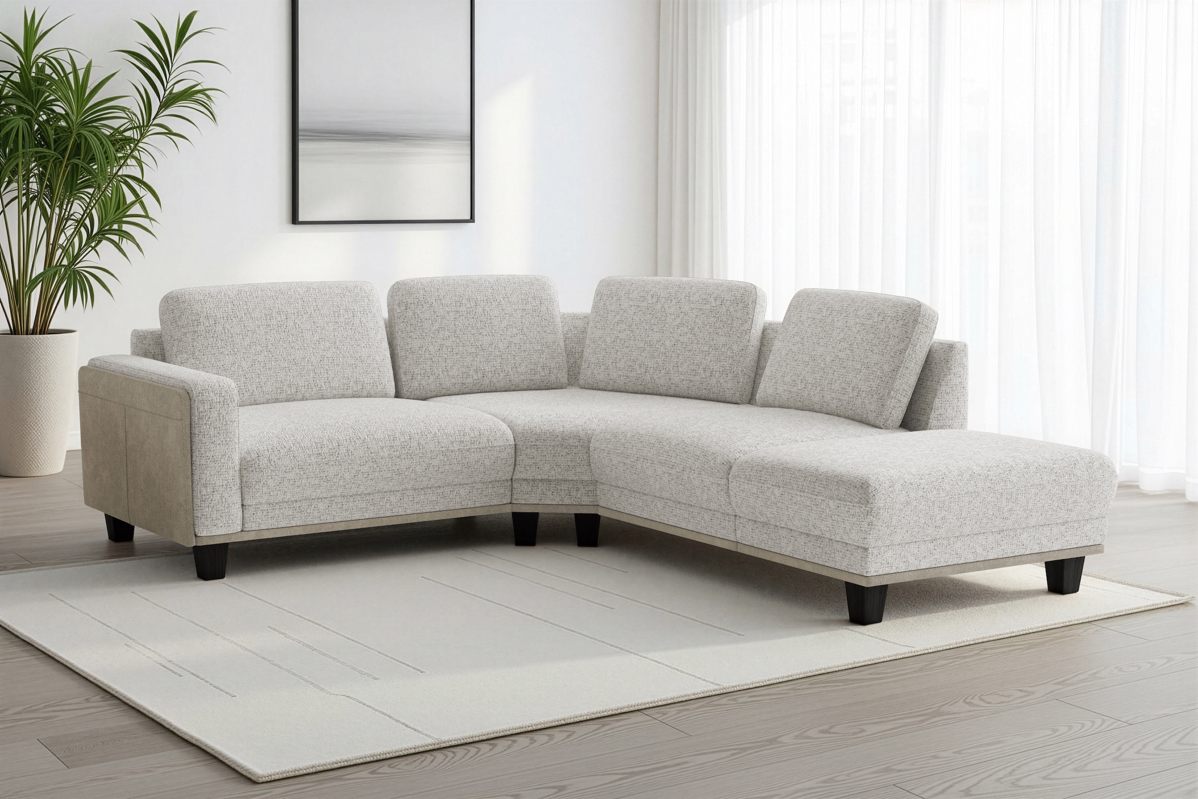 sit&more Ecksofa "Concept" Modernes Sofa in drei Fußfarben zur Auswahl