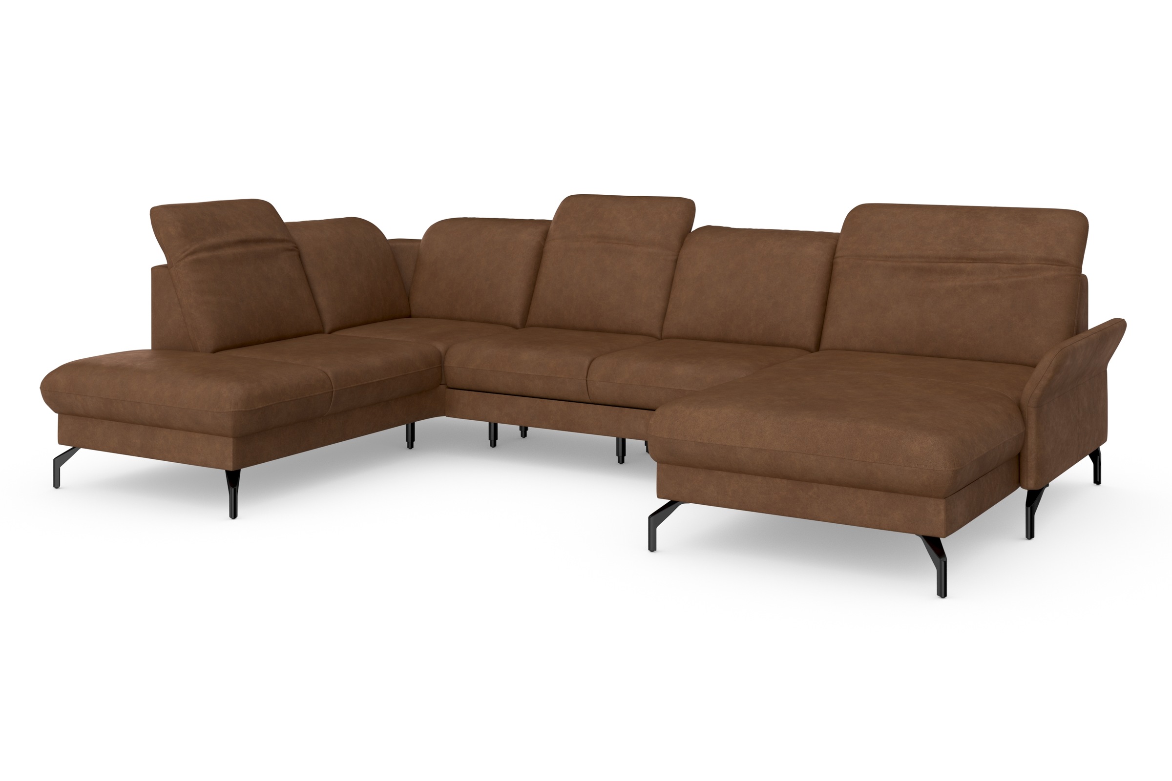 sit&more Wohnlandschaft »Fashion U-Form«, wahlweise mit Kopfteilverstellung, Vorziehsitz, motorisch, Metallfüße
