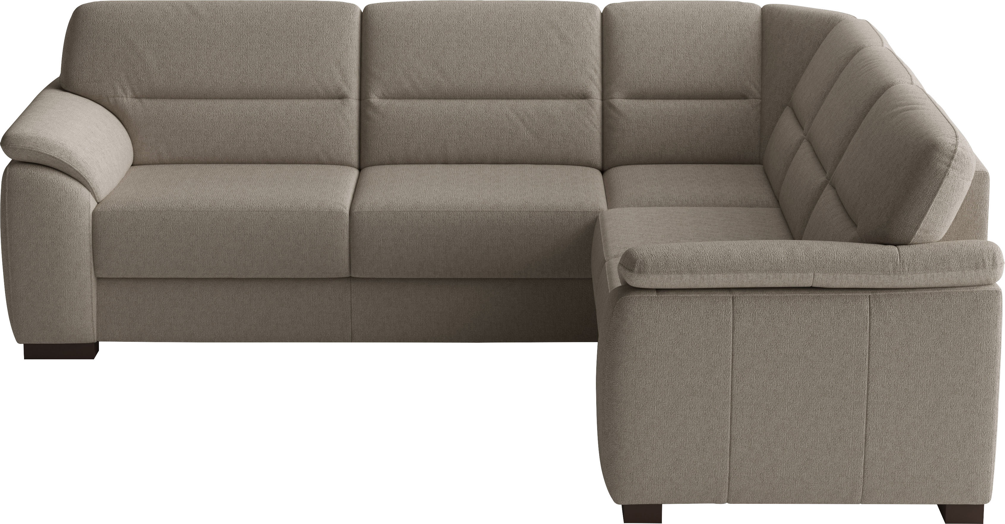 sit&more Ecksofa "Montego L-Form, B: 256 cm, große Stoffauswahl, Komfortsitzhöhe 46 cm" mit Schlaffunktion, optional Schubkasten mit Stauraum