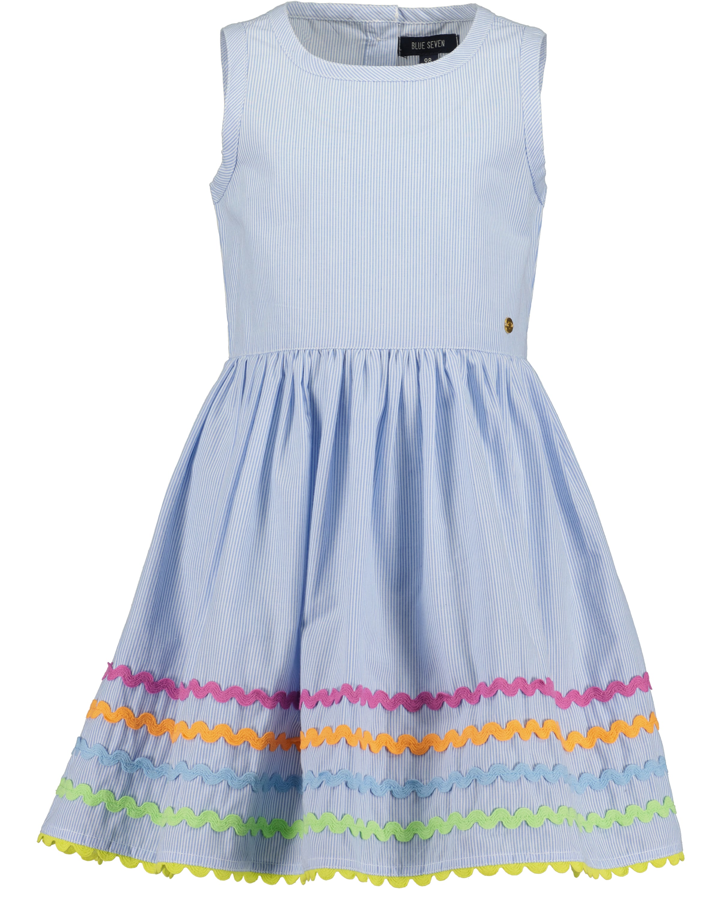Sommerkleid BLUE SEVEN "Blue Seven Kleid", Mädchen, Gr. 104, 5010, hl blau, 100% Baumwolle, normal, Rundhals, Kleider Sommerkleid