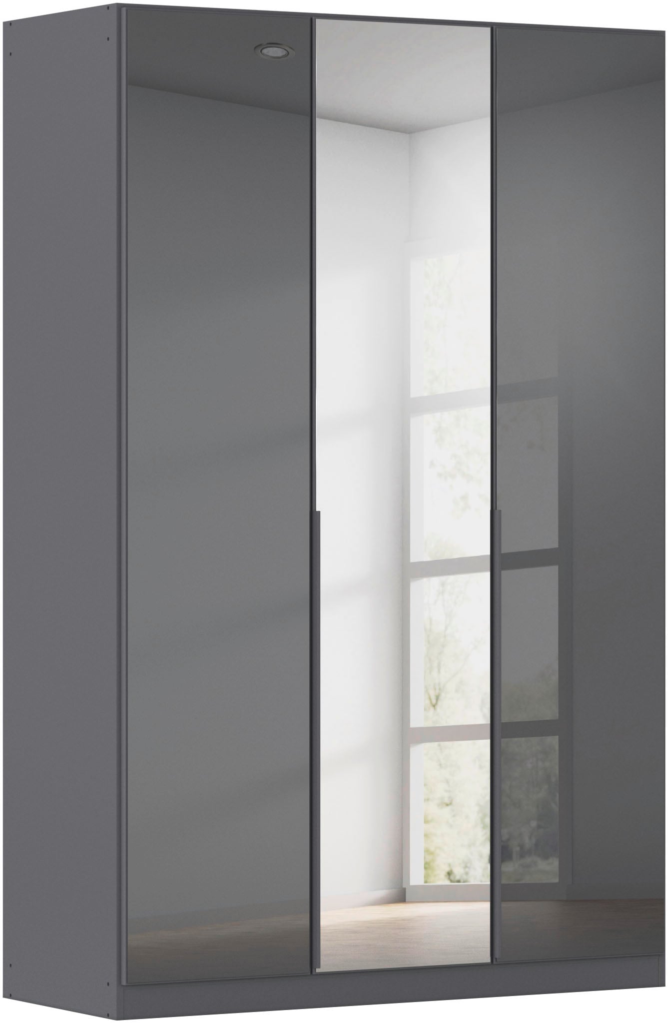 OTTO home Drehtürenschrank "Kleiderschrank Schrank Garderobe AGORDO mit Glasfront und Spiegel" in zwei Griff-Farben, Breiten 91-405 cm, durchdachte Innenausstattung, in 8 Breiten und 2 Höhen MADE IN GERMANY