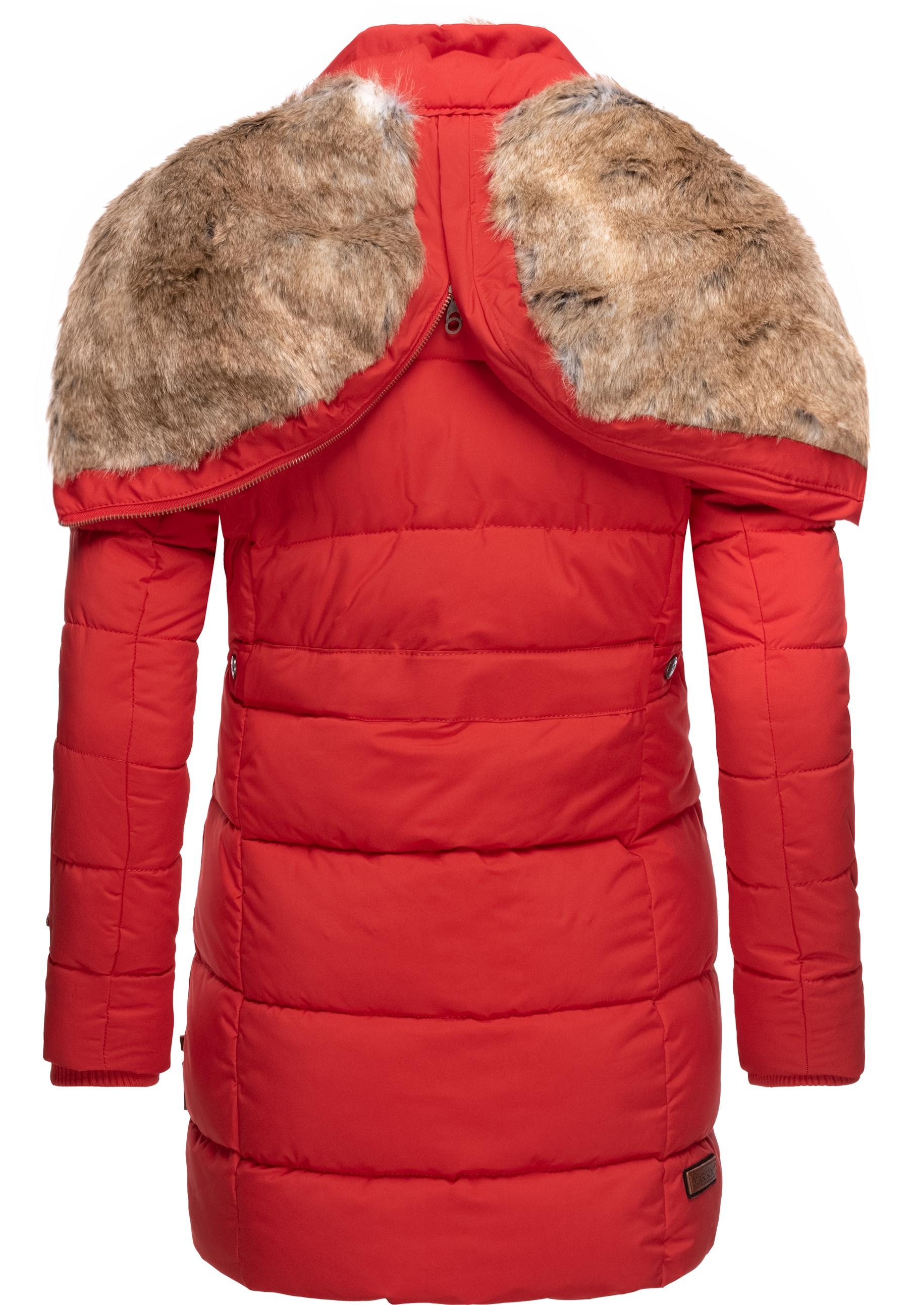 Thumbnail - Marikoo Wintermantel "Lieblings Jacke" stylischer Winter Steppmantel m. Kunstpelz-Kapuze