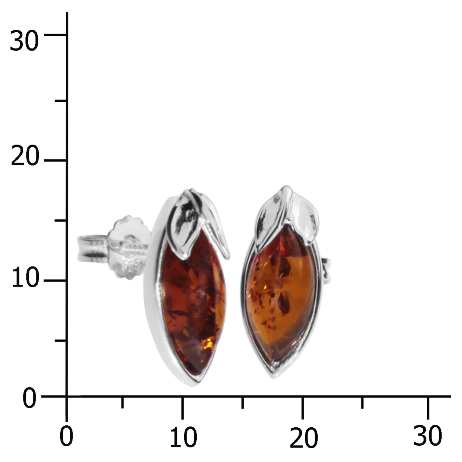 OSTSEE-SCHMUCK Paar Ohrstecker »- Elina - Silber 925/000 - Bernstein«