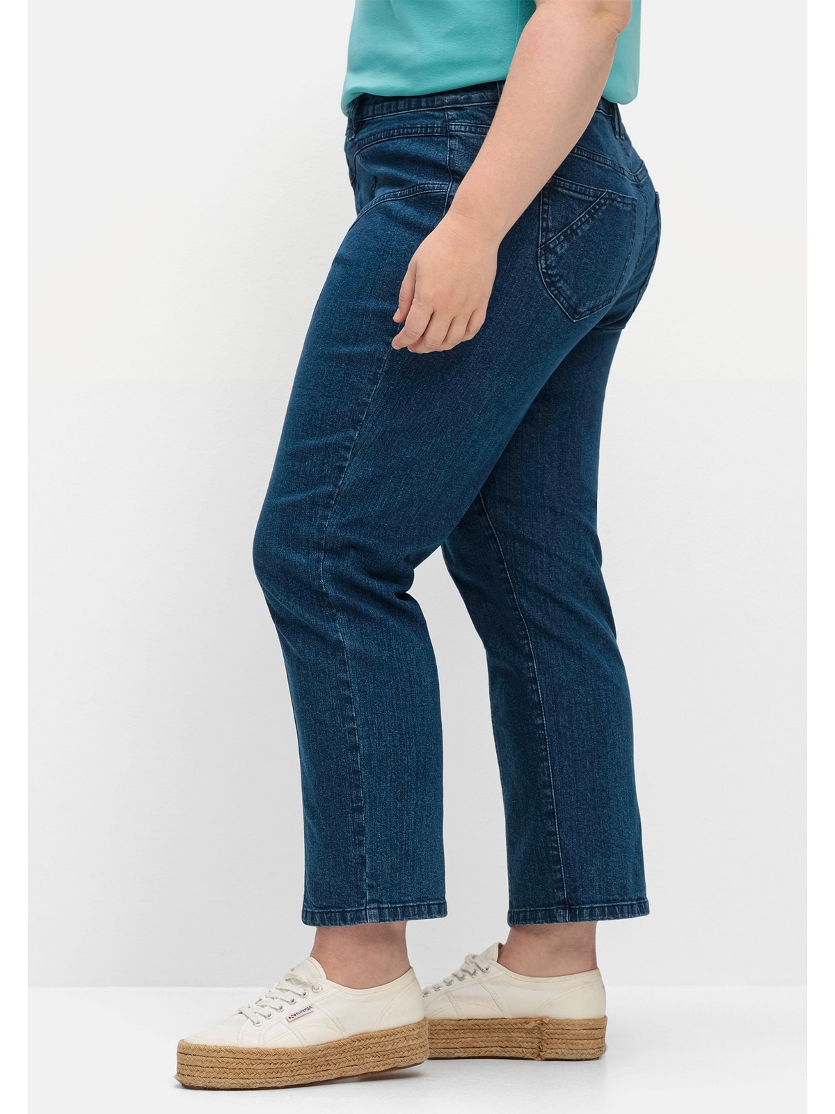Jeans »Große bestellen Größen«, kräftige Sheego | für PIA sehr Gerade Oberschenkel BAUR