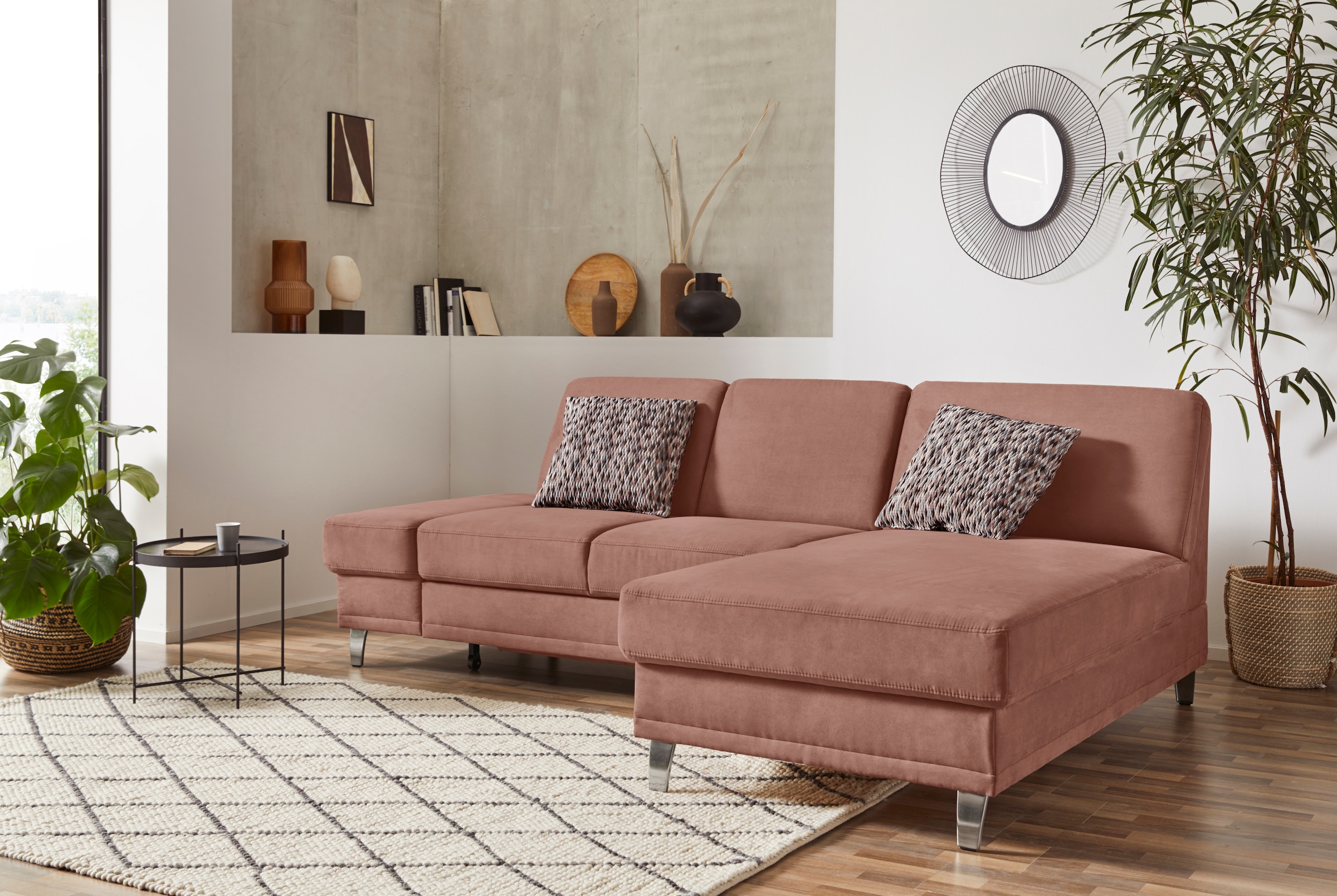sit&more Ecksofa "Clio L-Form" optional Schlaffunktion oder Vorziehsitz und Bettkasten, Federkern