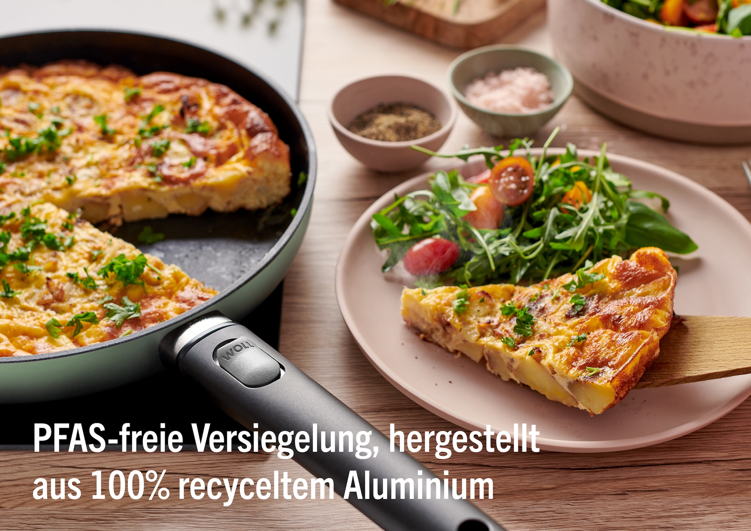 WOLL MADE IN GERMANY Bratpfanne »Ecolour Ø 20 cm« Aluminiumguss 1 tlg. abnehmbarer Stiel