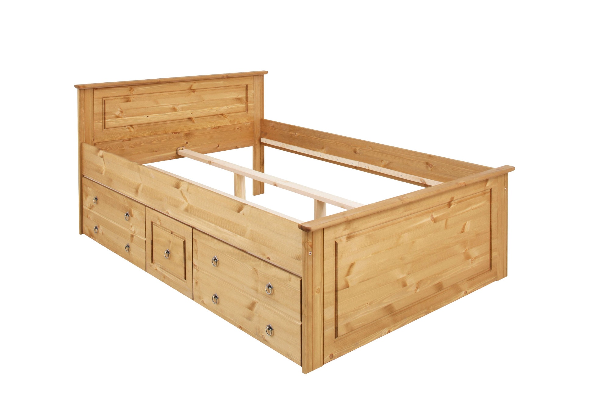 OTTO home Massivholzbett »Hugo, FSC® zertifiziert, Landhausstil, zeitlos und edel« auch als Super Sparset inklusive Schubkästen,  Stauraumbett, extra belastbar, Made in EU, viele Breiten