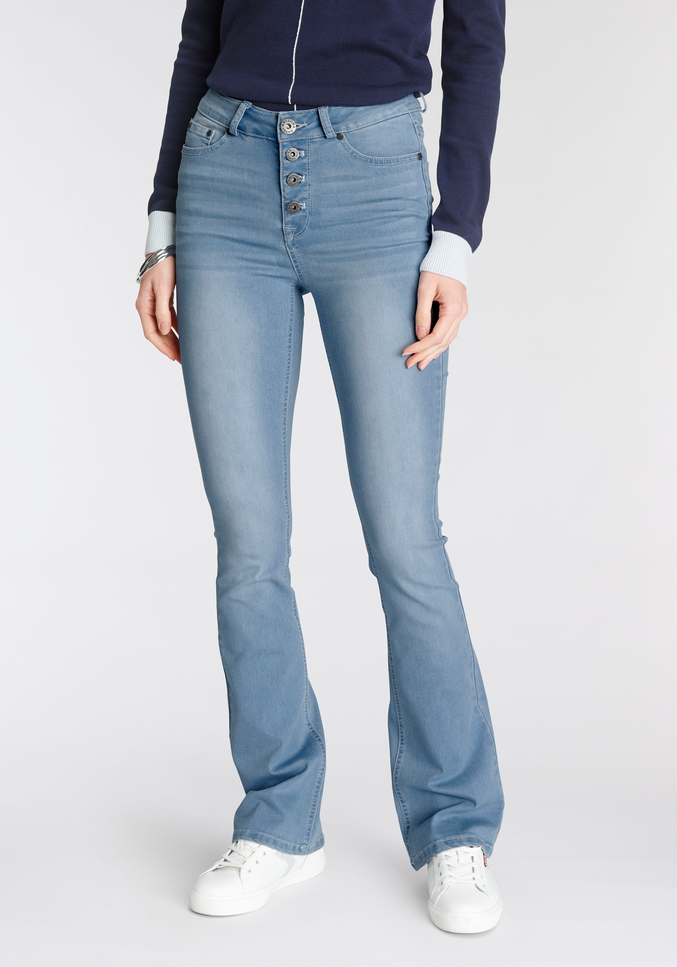 Arizona Bootcut-Jeans »Ultra Stretch«, High Waist mit durchgehender ...