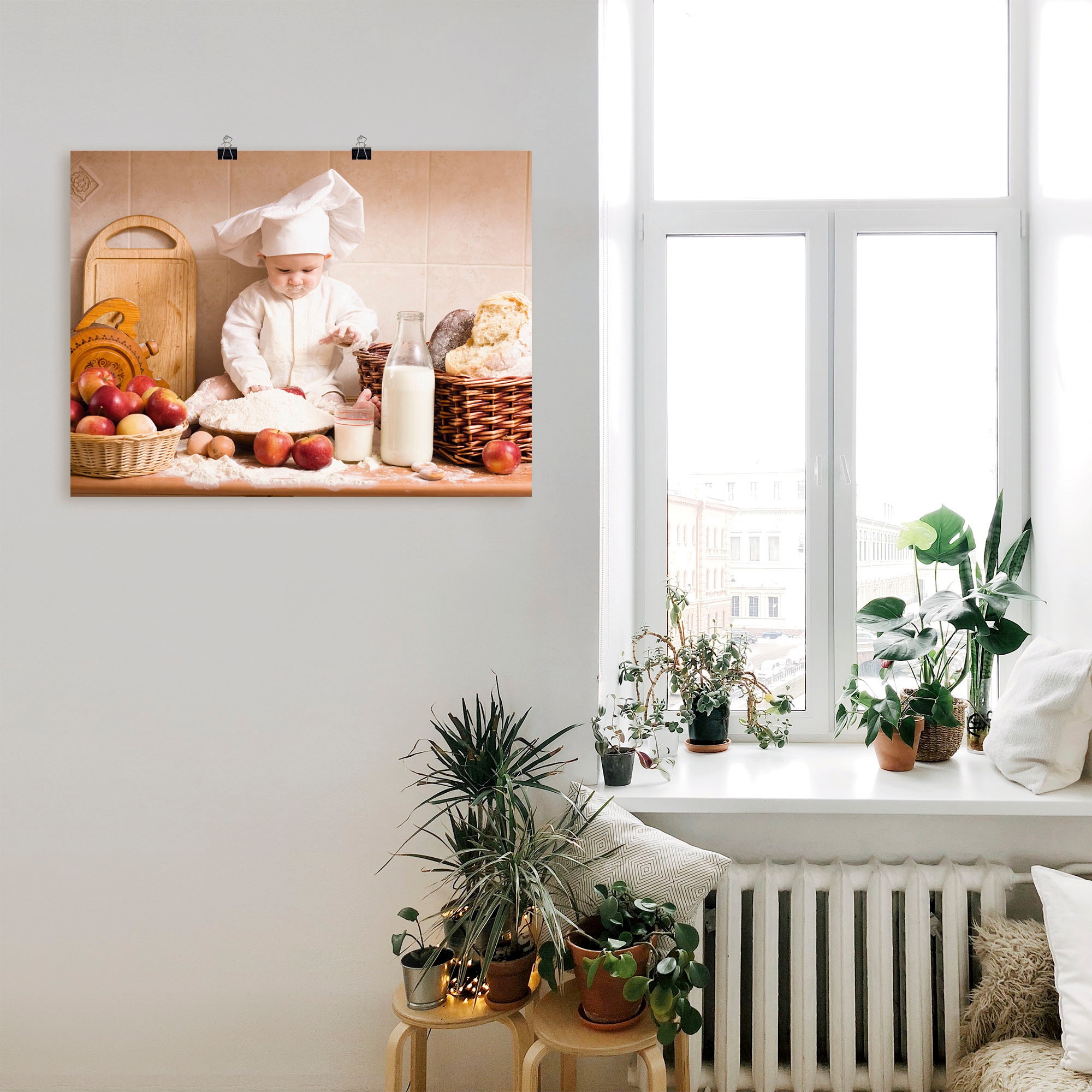 Artland Wandbild »Küche Junge Kind Backen«, Bilder von Kindern, (1 St.),  als Alubild, Leinwandbild, Wandaufkleber oder Poster in versch. Größen  bestellen | BAUR