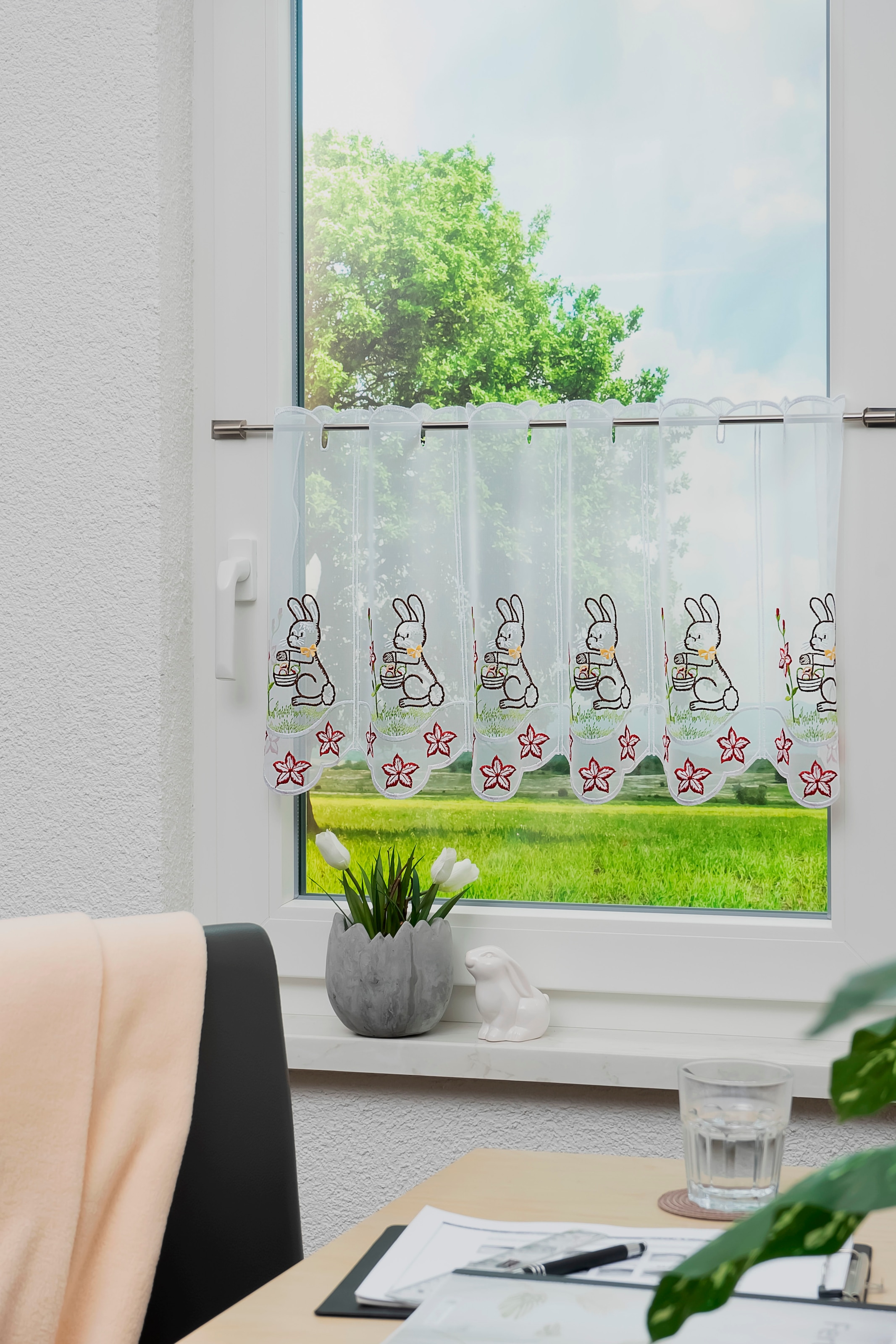 Stickereien Plauen Panneaux "Emily" Stangendurchzug 1 Stk. tlg. günstig online kaufen