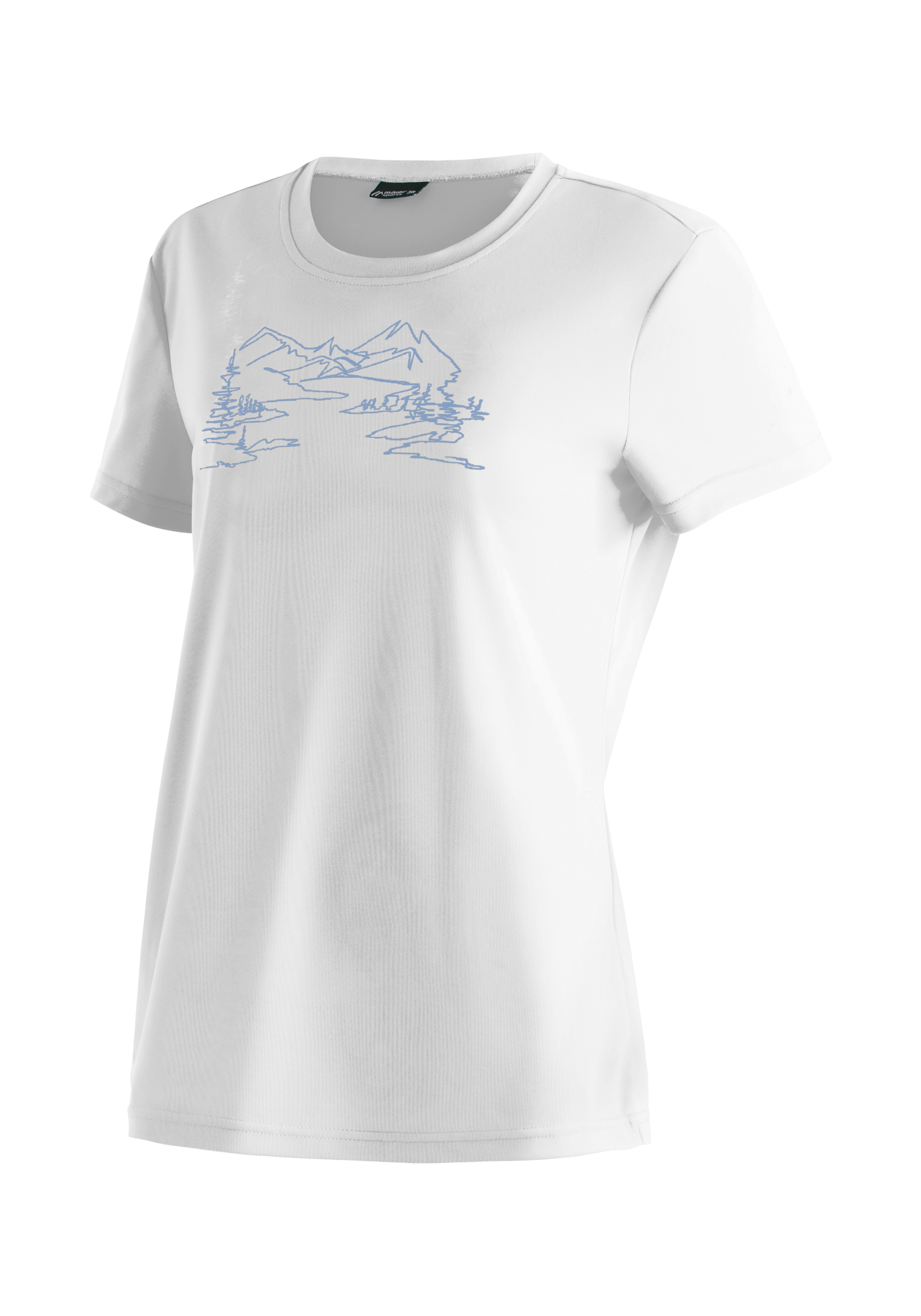 Maier Sports "Wilma Print" Damen Kurzarmshirt, leichtes Sommer Funktionsshirt, Rundhals, Reg Fit