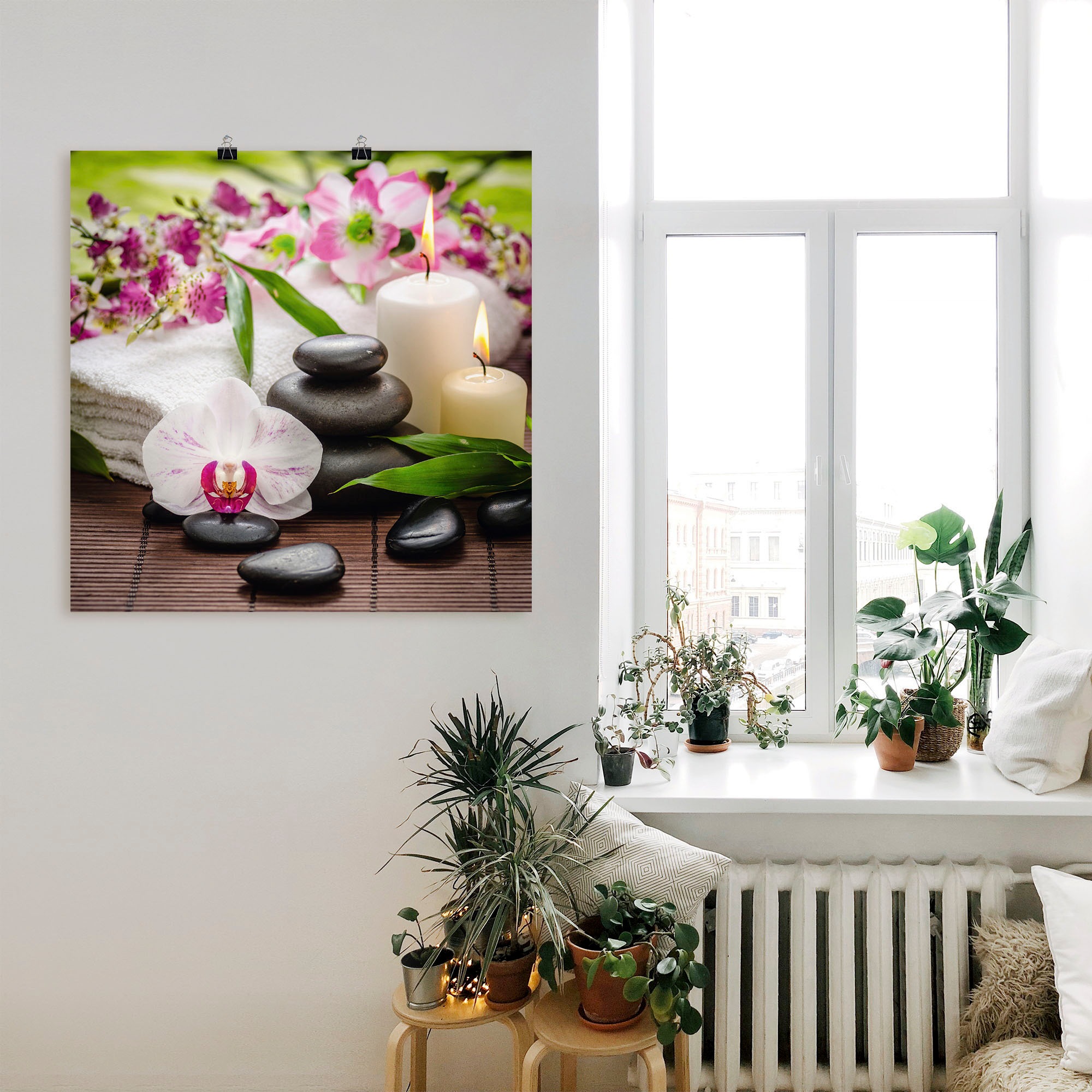 Artland "Spa Orchideen Bambus Kerze" Zen Bilder 1 Stk. tlg. als Alubild, Le günstig online kaufen