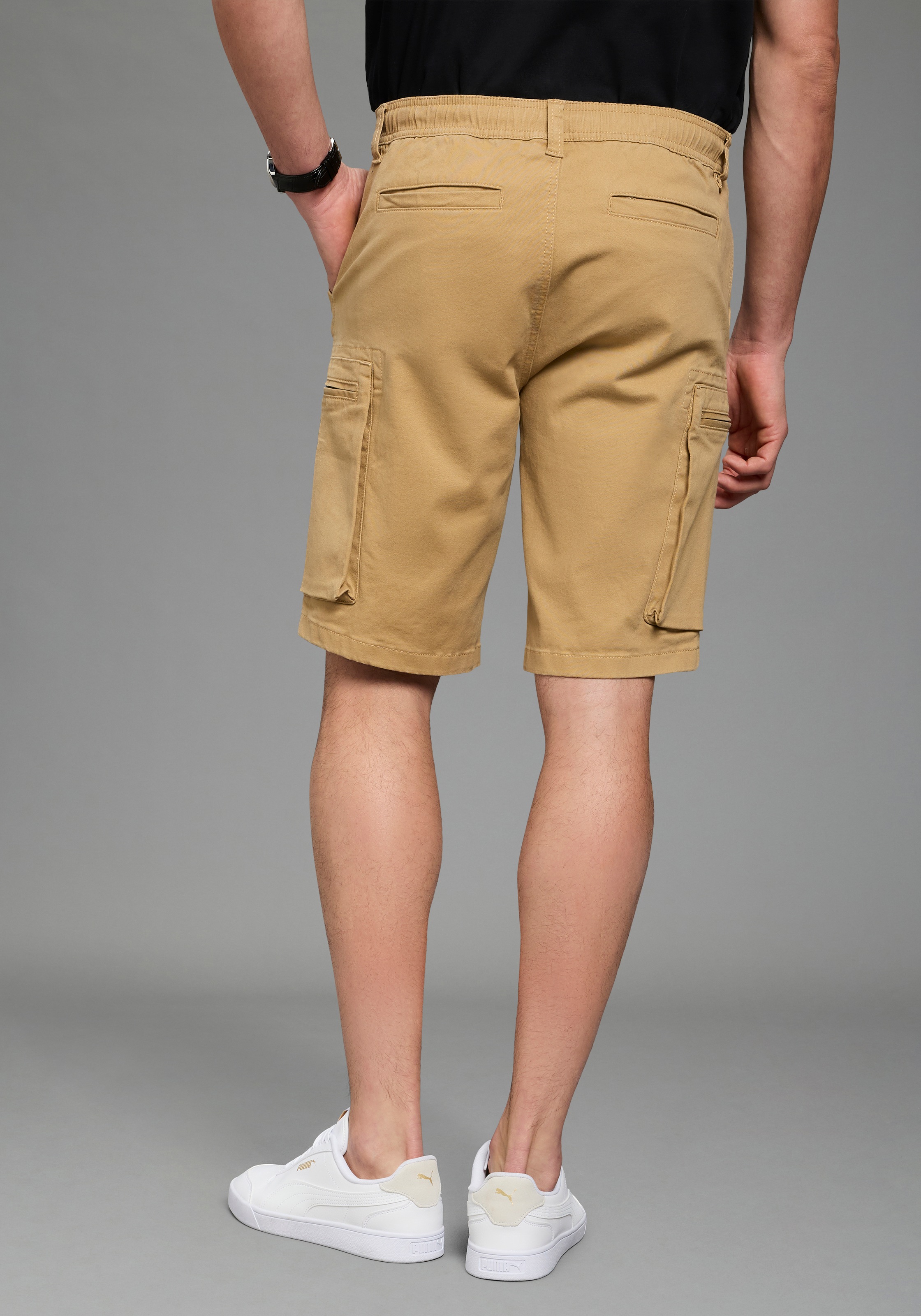 Bruno Banani Cargoshorts  Cargohose mit geradem Bein, mit Bindeband am Bund