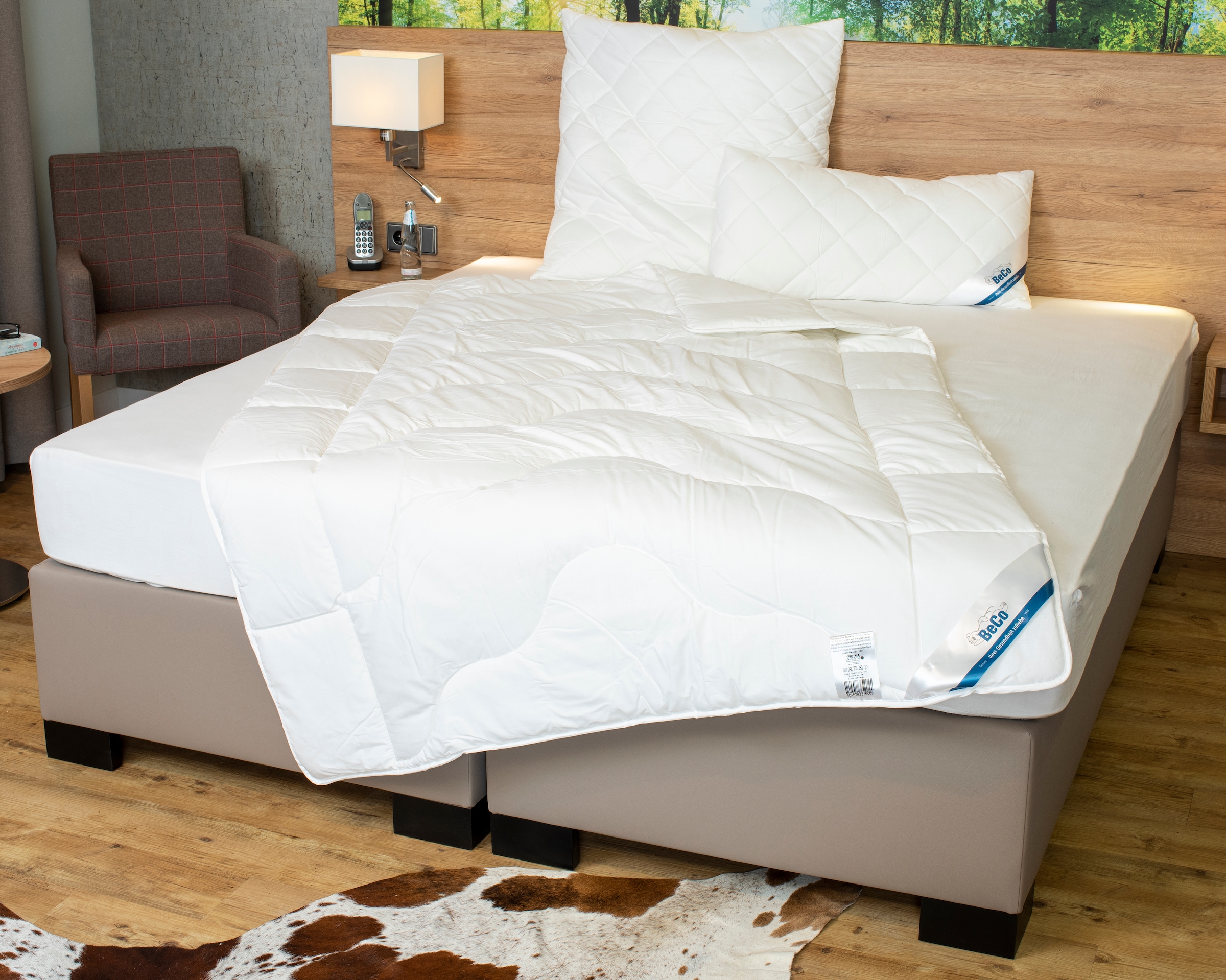Beco Microfaserbettdecke "BeCo Medibett MF50 Made in Green 135x200 cm und weitere Größen" normal Füllung Polyester Bezug Baumwolle 1 Stk. tlg. Made in EU, allergiker geeignet (Hausstauballergiker)